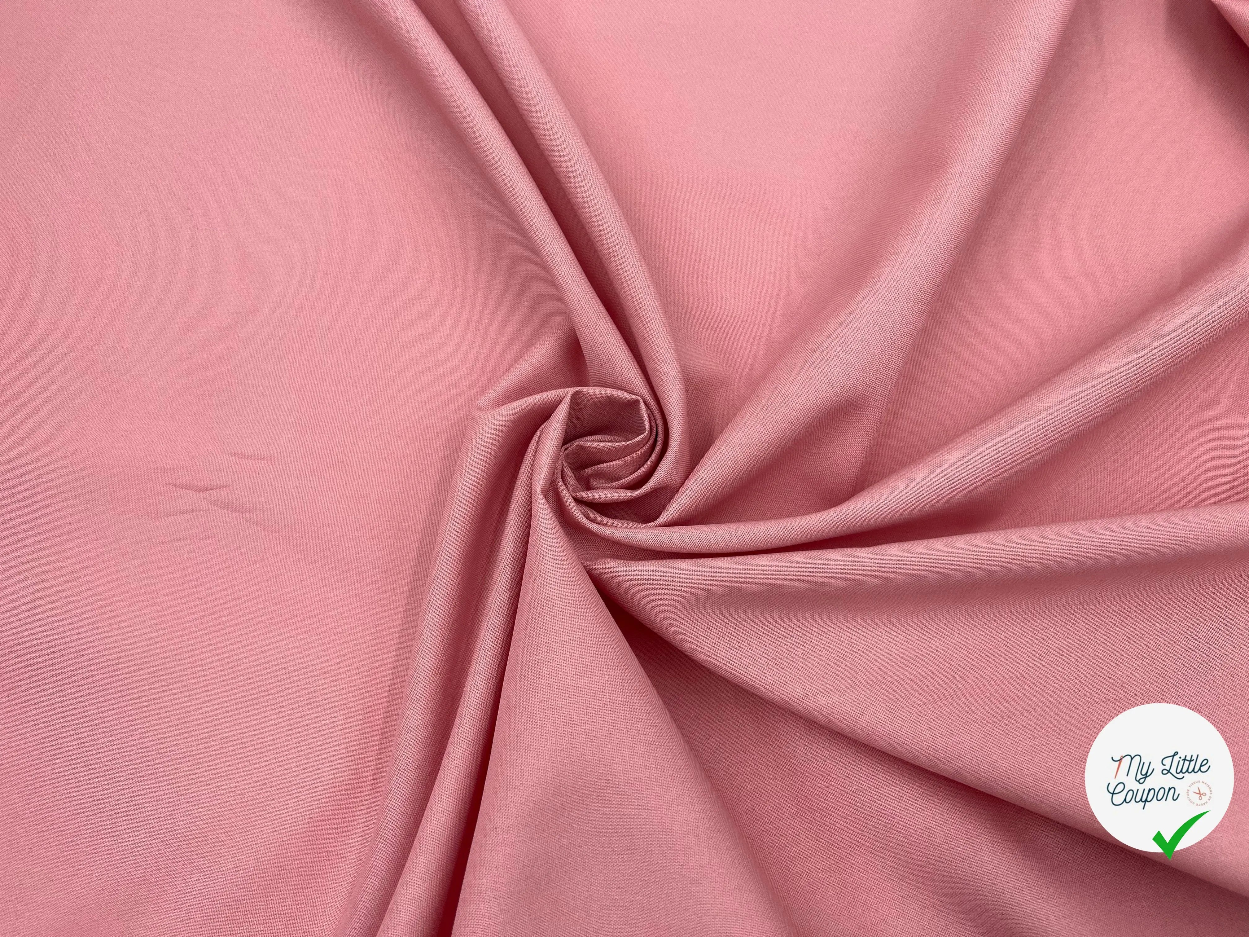 COTONNADE UNIE ROSE - My Little Coupon - tissu - coudre