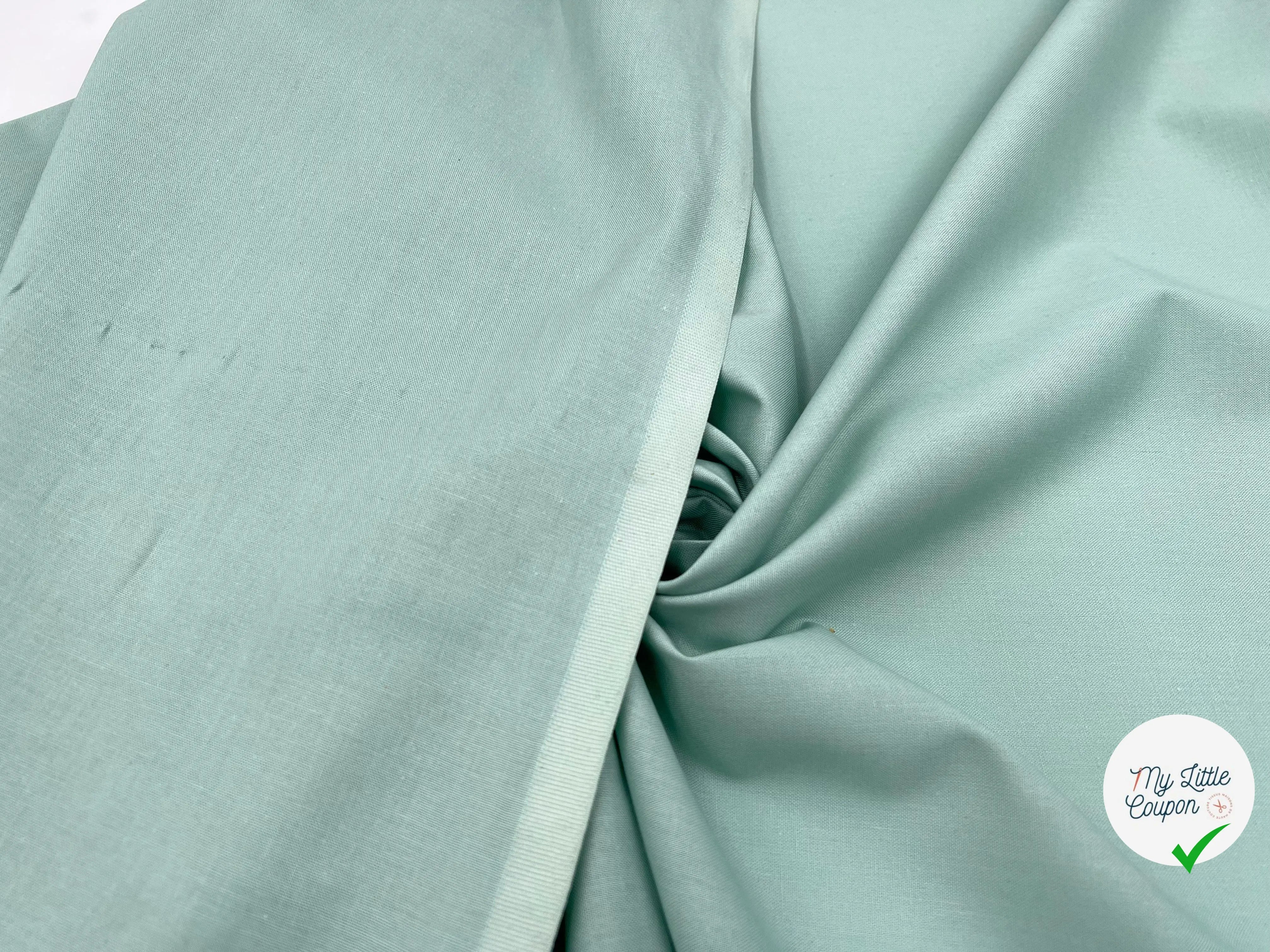 COTONNADE UNIE VERT JADE - My Little Coupon - tissu - coudre
