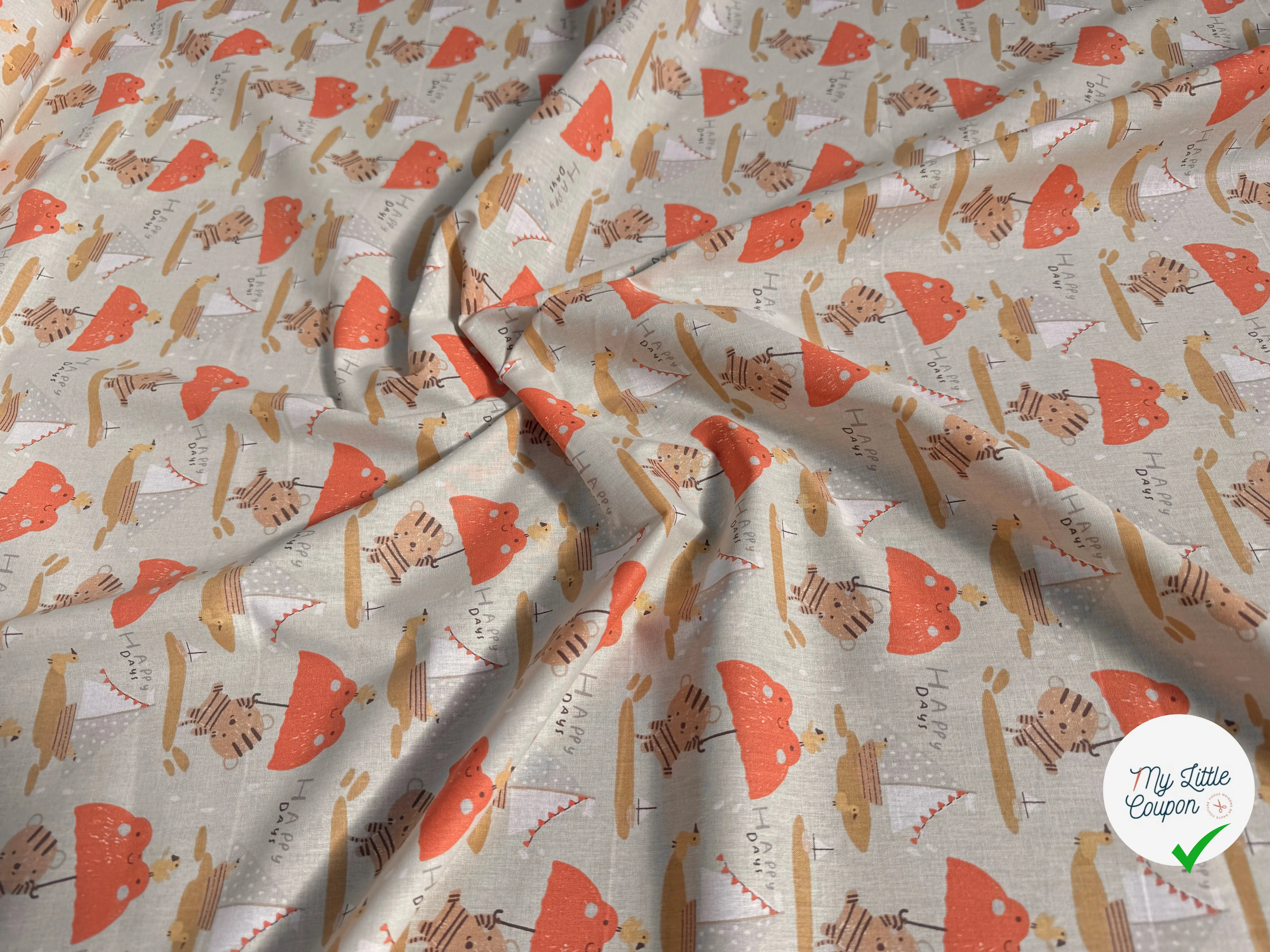 COTONNADE WOOLA BEIGE / ORANGE 1U D5X 150 - My Little Coupon