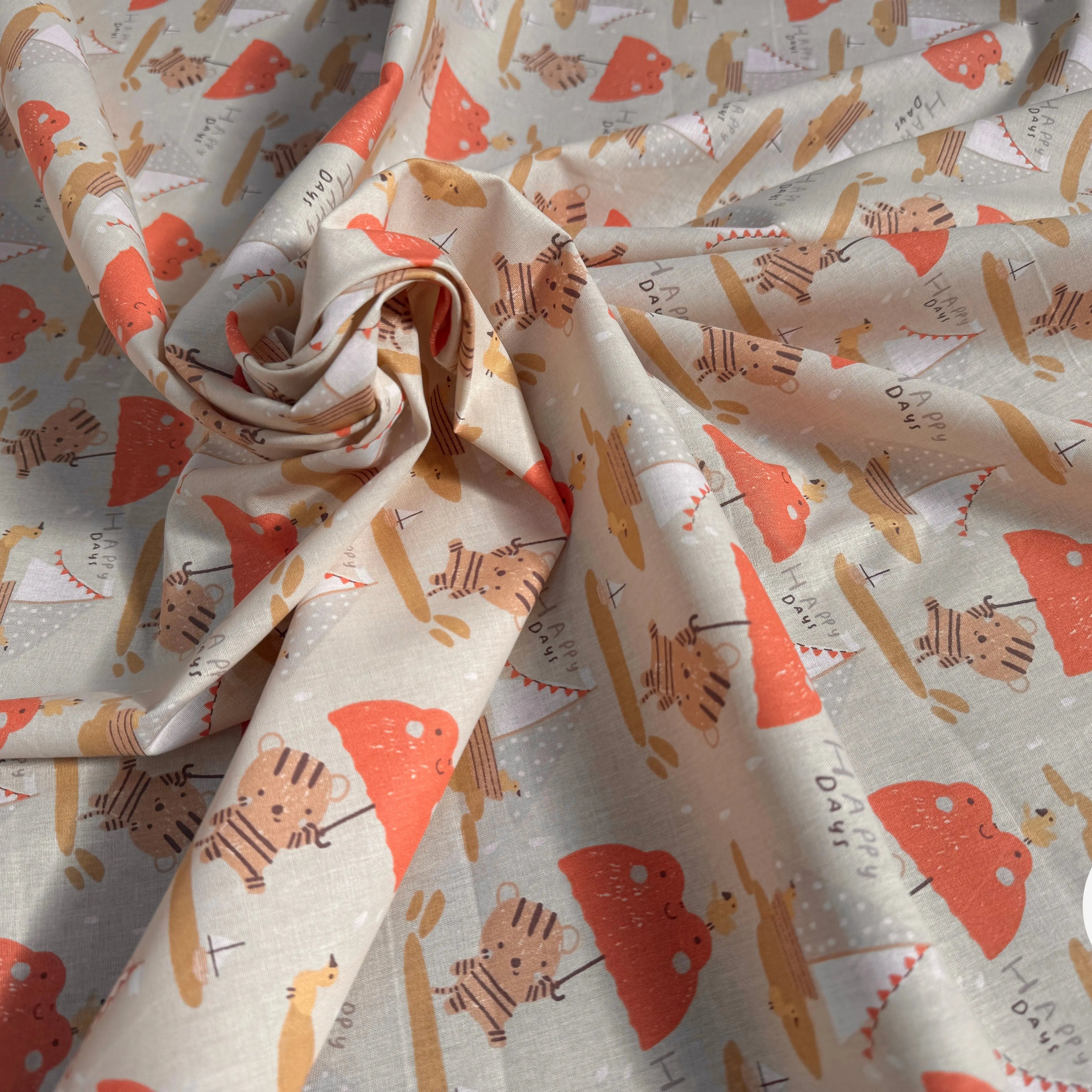 COTONNADE WOOLA BEIGE / ORANGE 1U D5X 150 - My Little Coupon