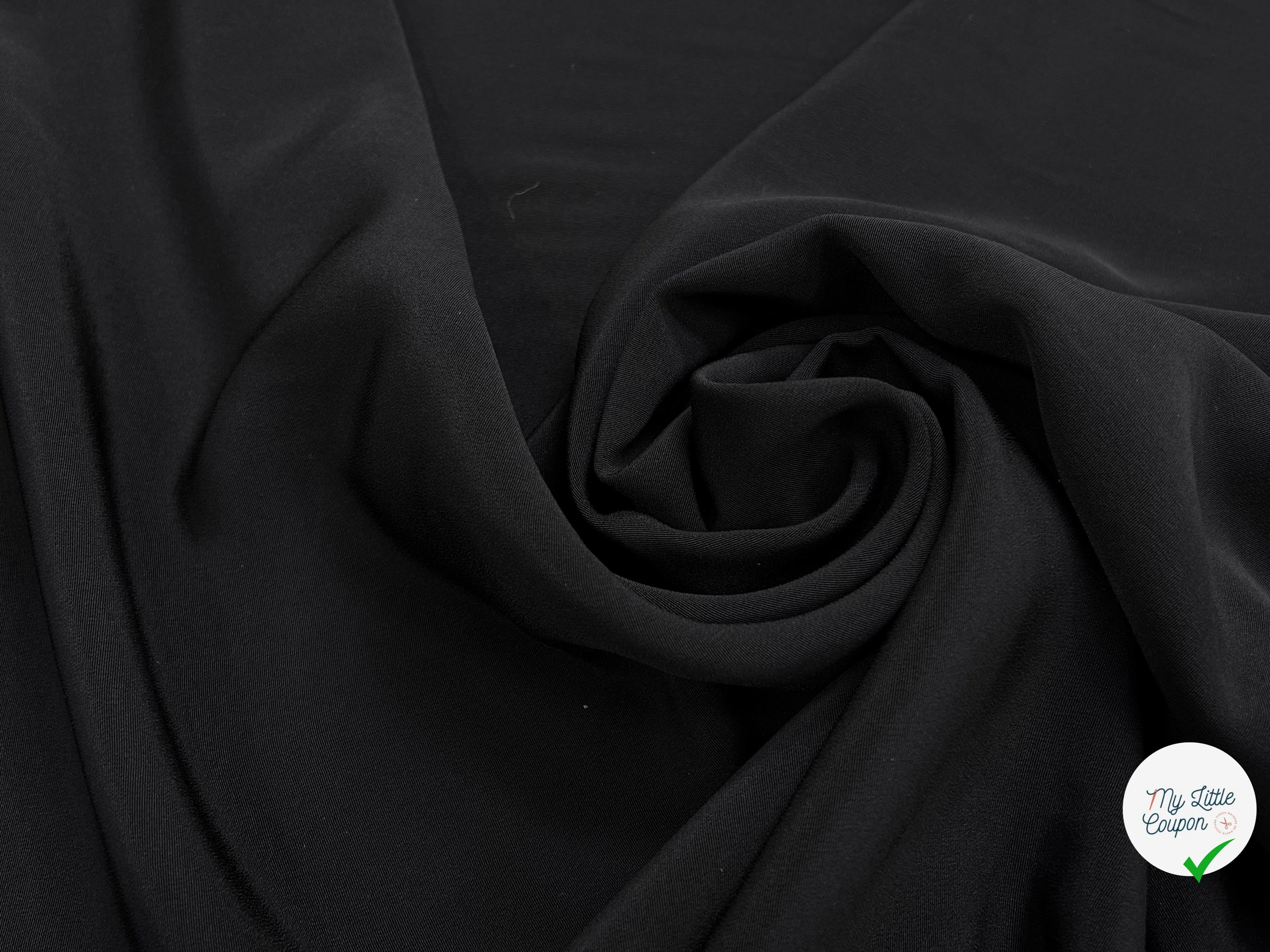 CREPE ACETATE VISCOSE LOURD NOIR 130CM - My Little Coupon