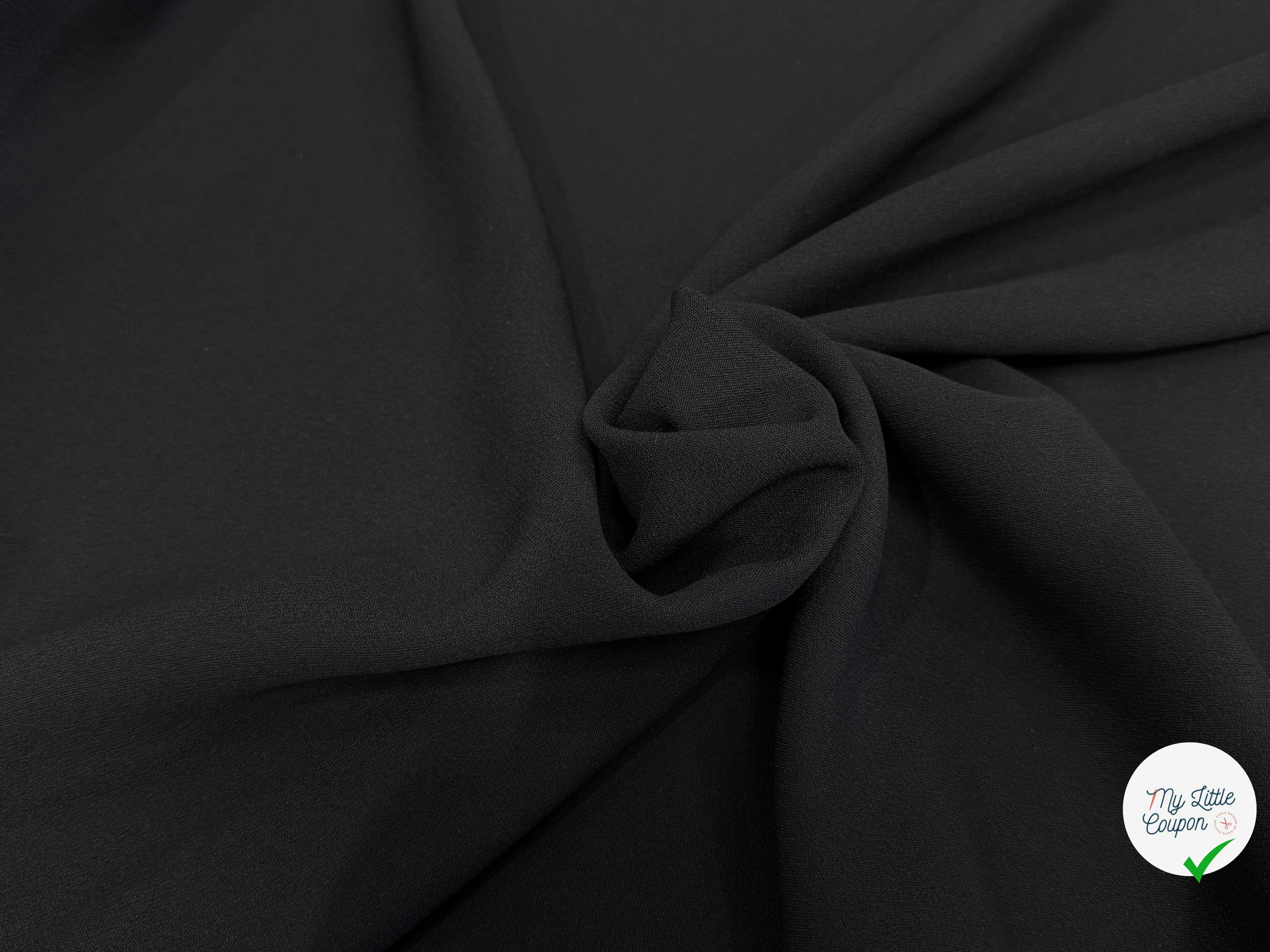 CRÊPE ACÉTATE VISCOSE NOIR - My Little Coupon