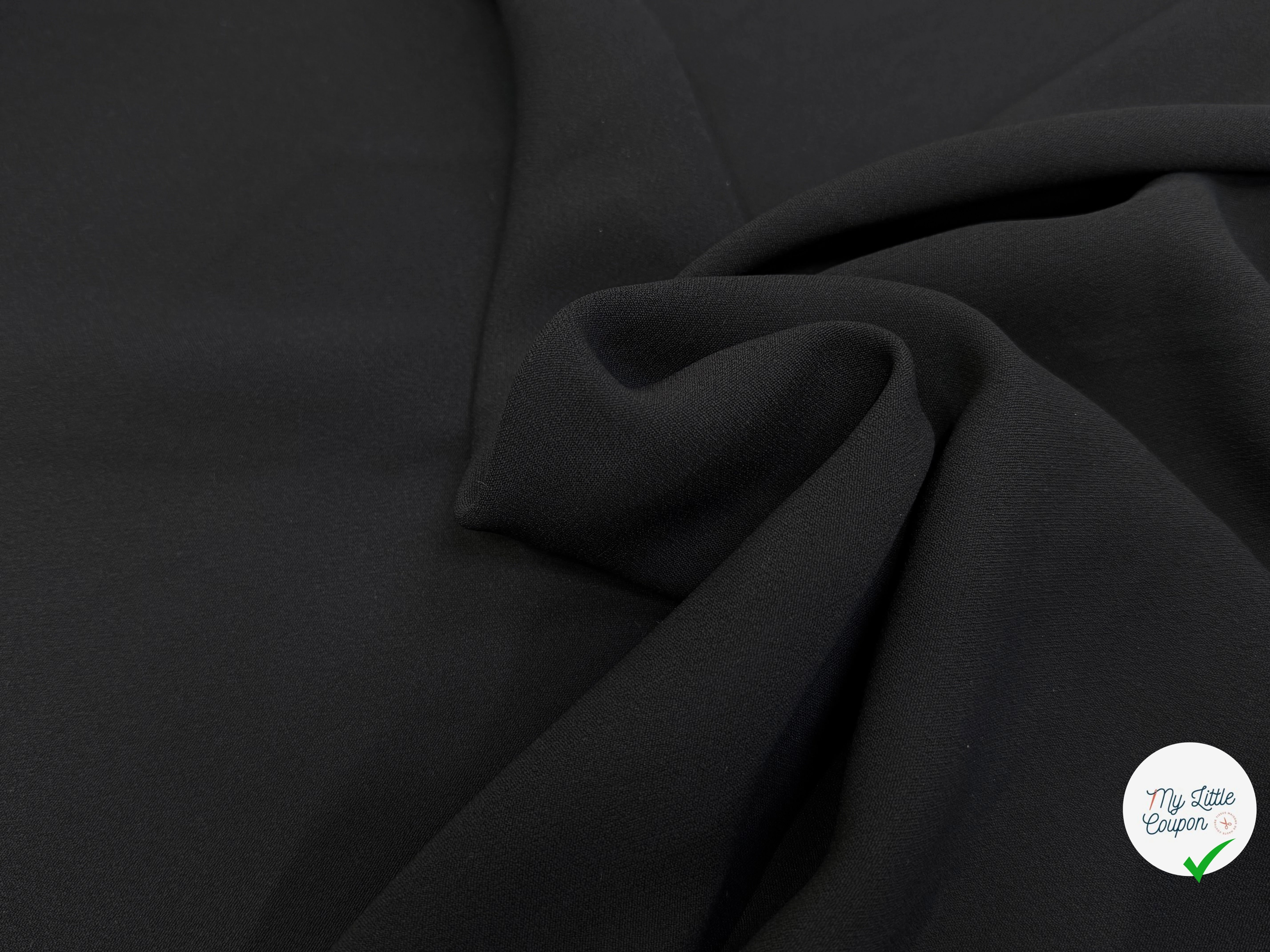 CRÊPE ACÉTATE VISCOSE NOIR - My Little Coupon
