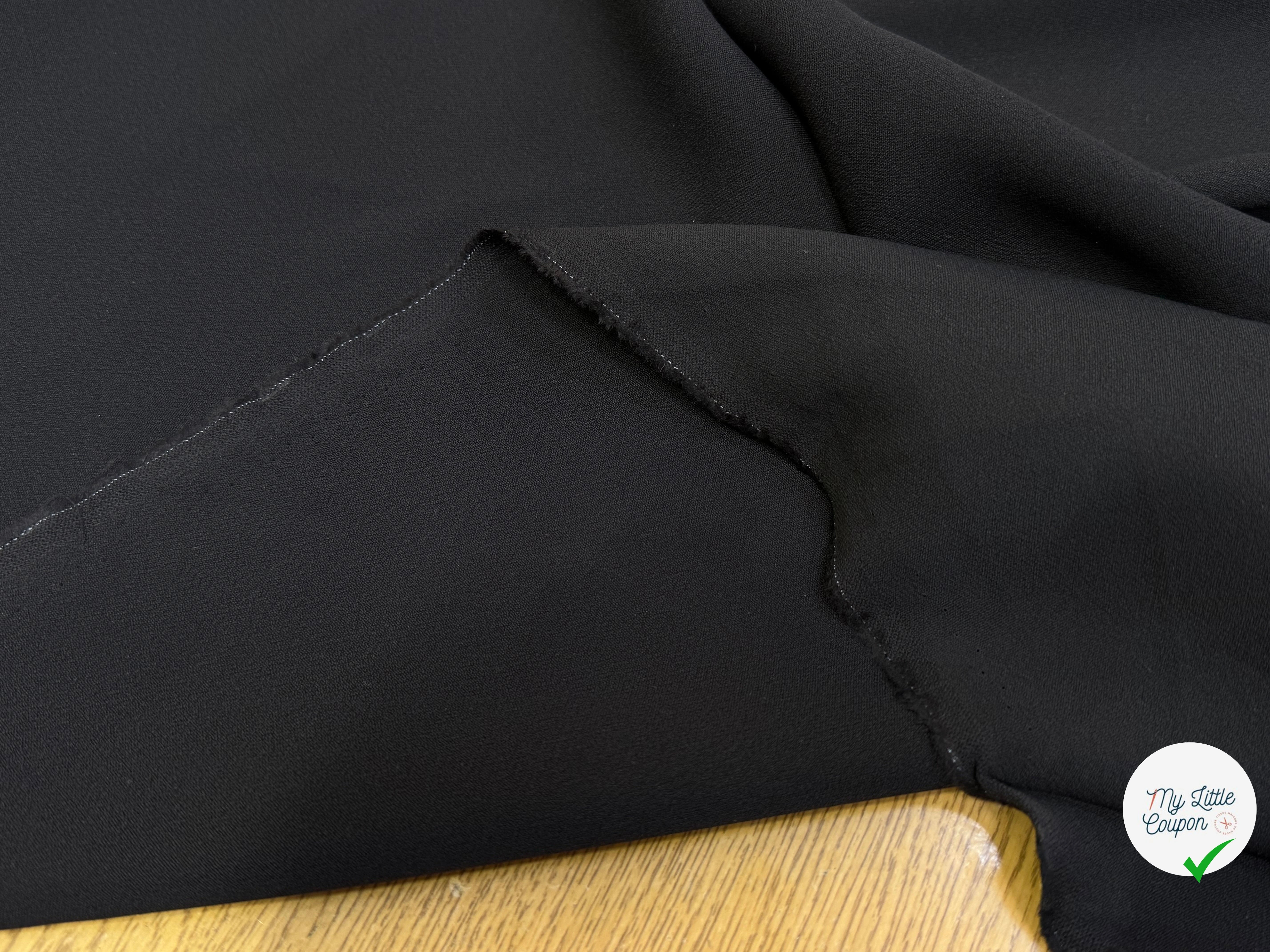 CRÊPE ACÉTATE VISCOSE NOIR - My Little Coupon