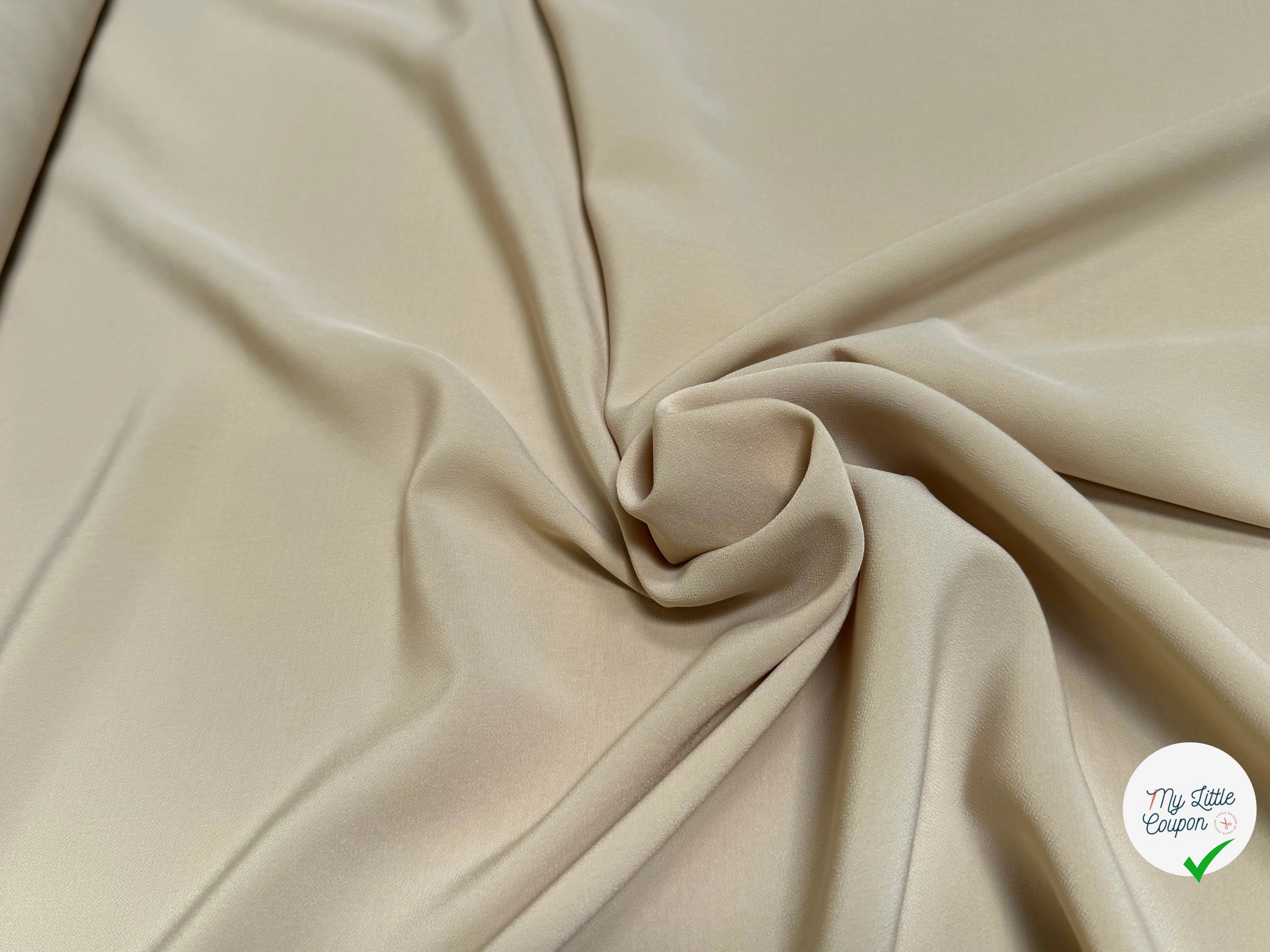 CREPE BEAU TOMBÉ BEIGE VANILLE LÉGÈREMENT SATINÉ - My Little Coupon