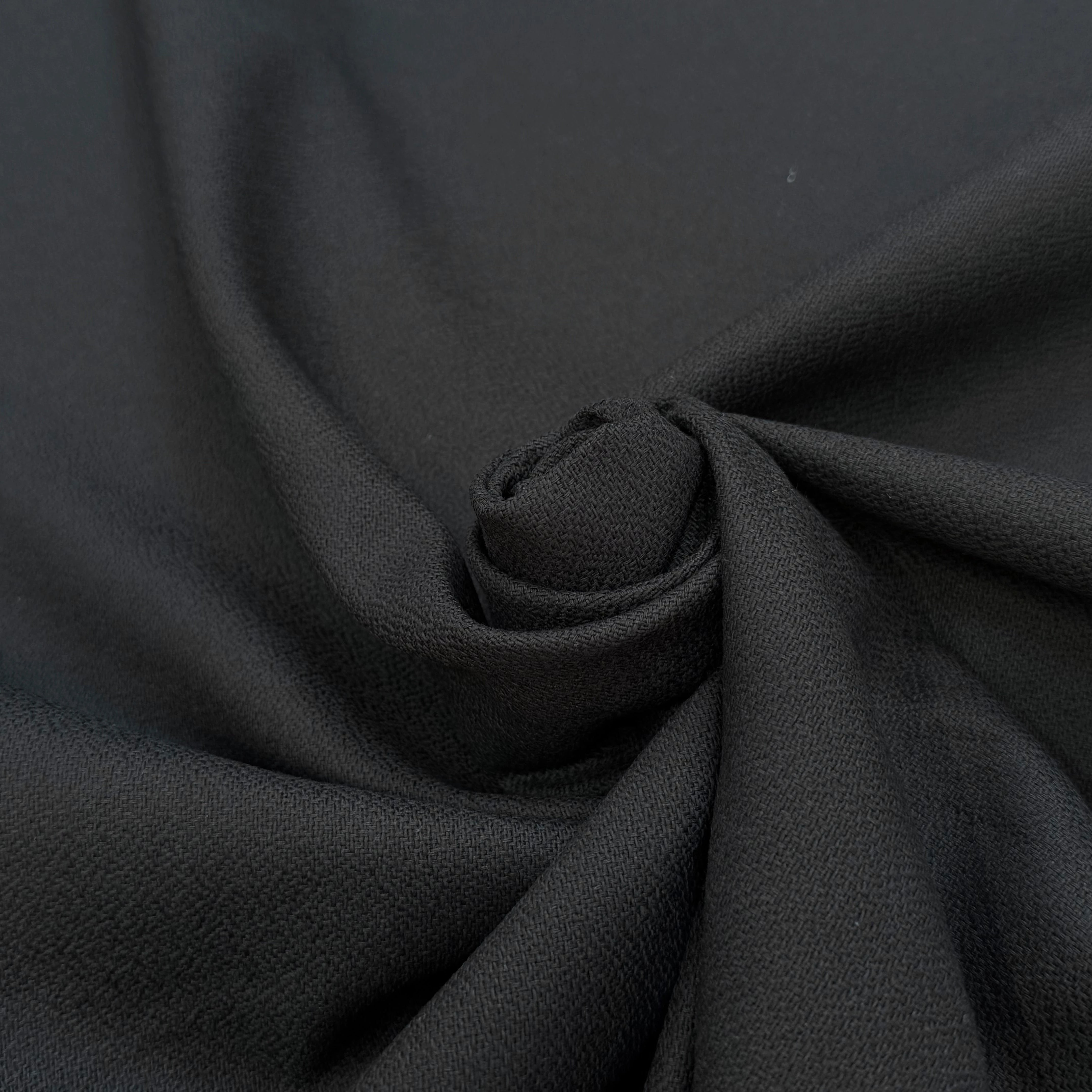 CREPE COTON QUALITÉ COUTURE NOIR ANTHRACITE - My Little Coupon