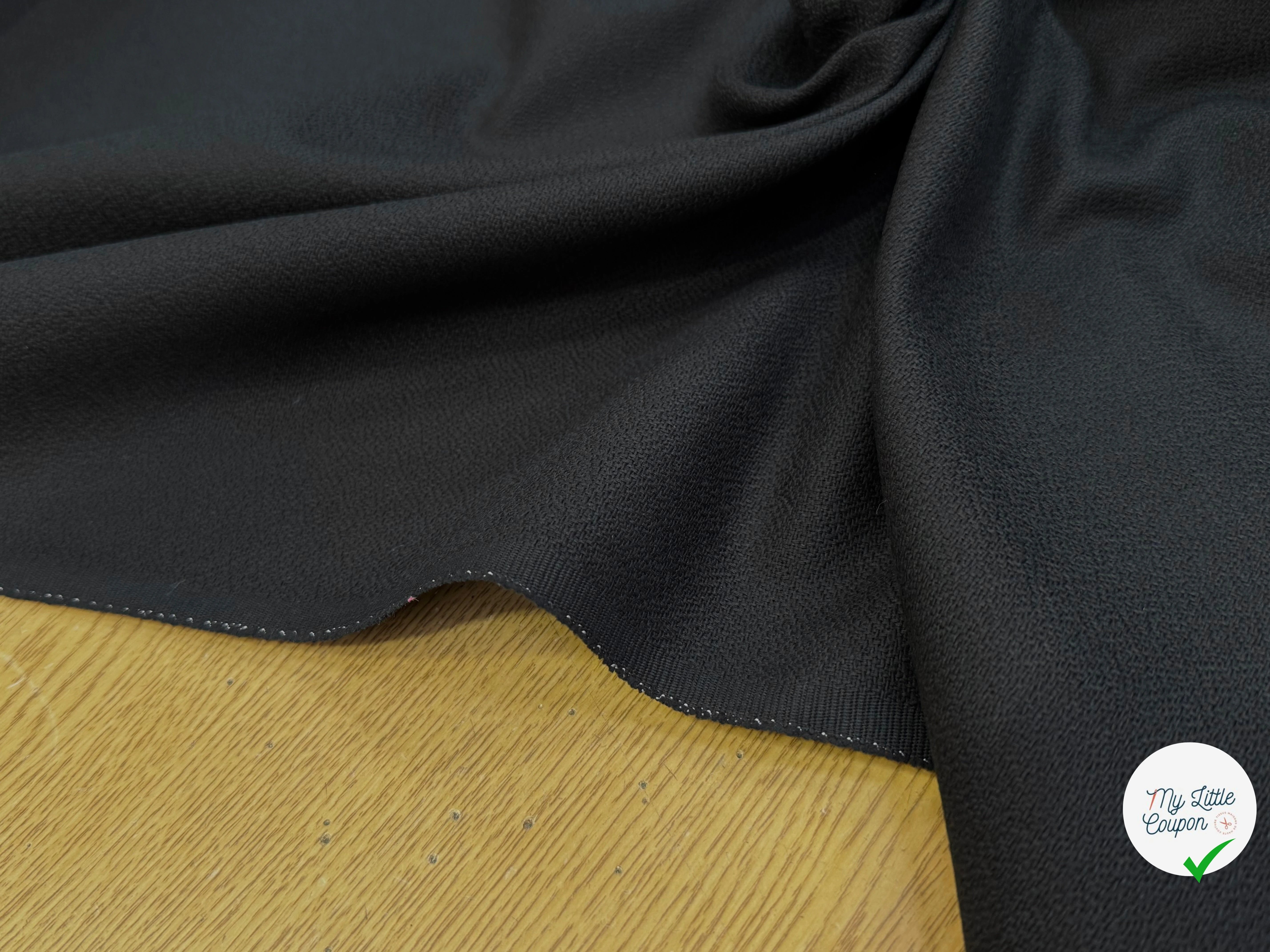 CREPE COTON QUALITÉ COUTURE NOIR ANTHRACITE - My Little Coupon