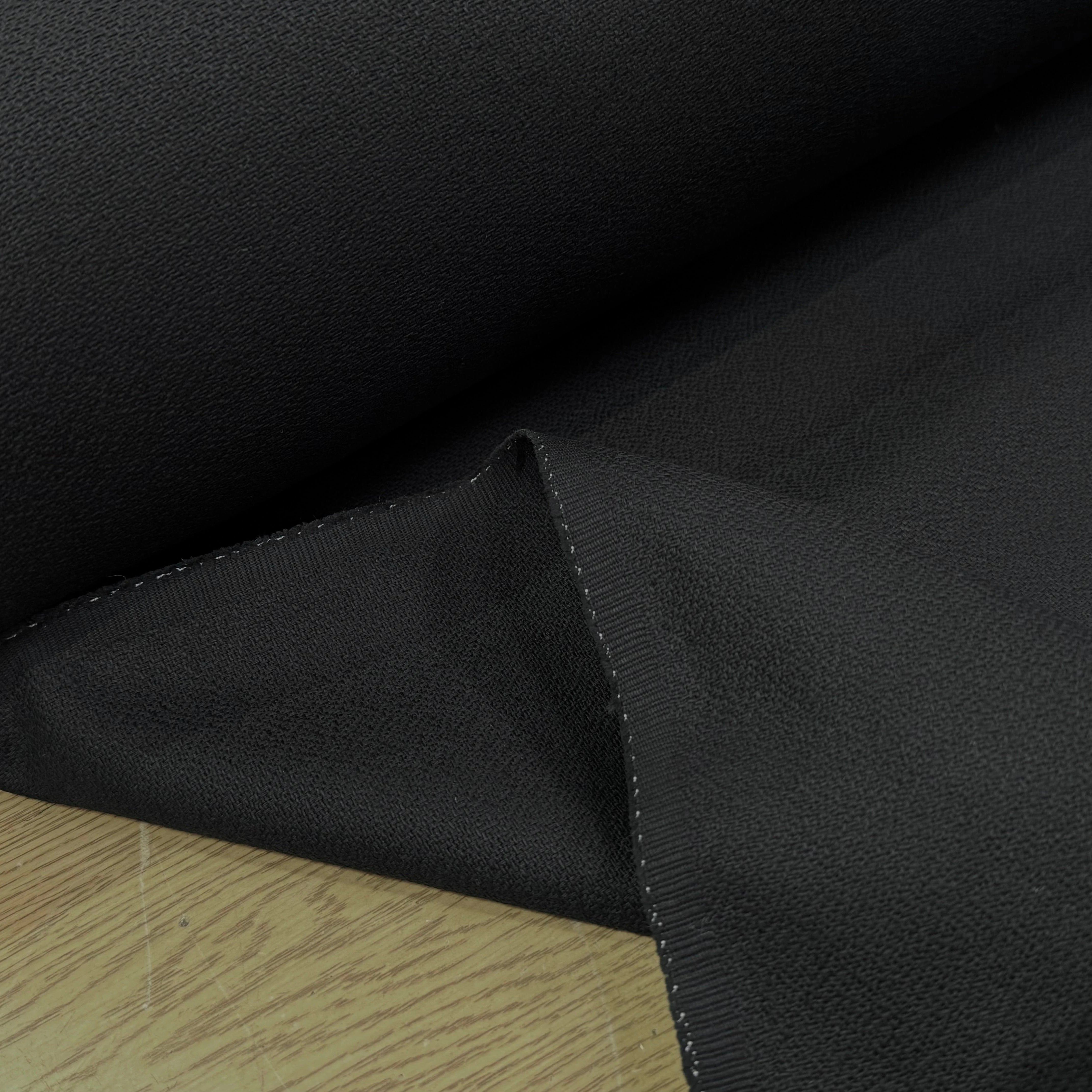CREPE COTON QUALITÉ COUTURE NOIR ANTHRACITE - My Little Coupon