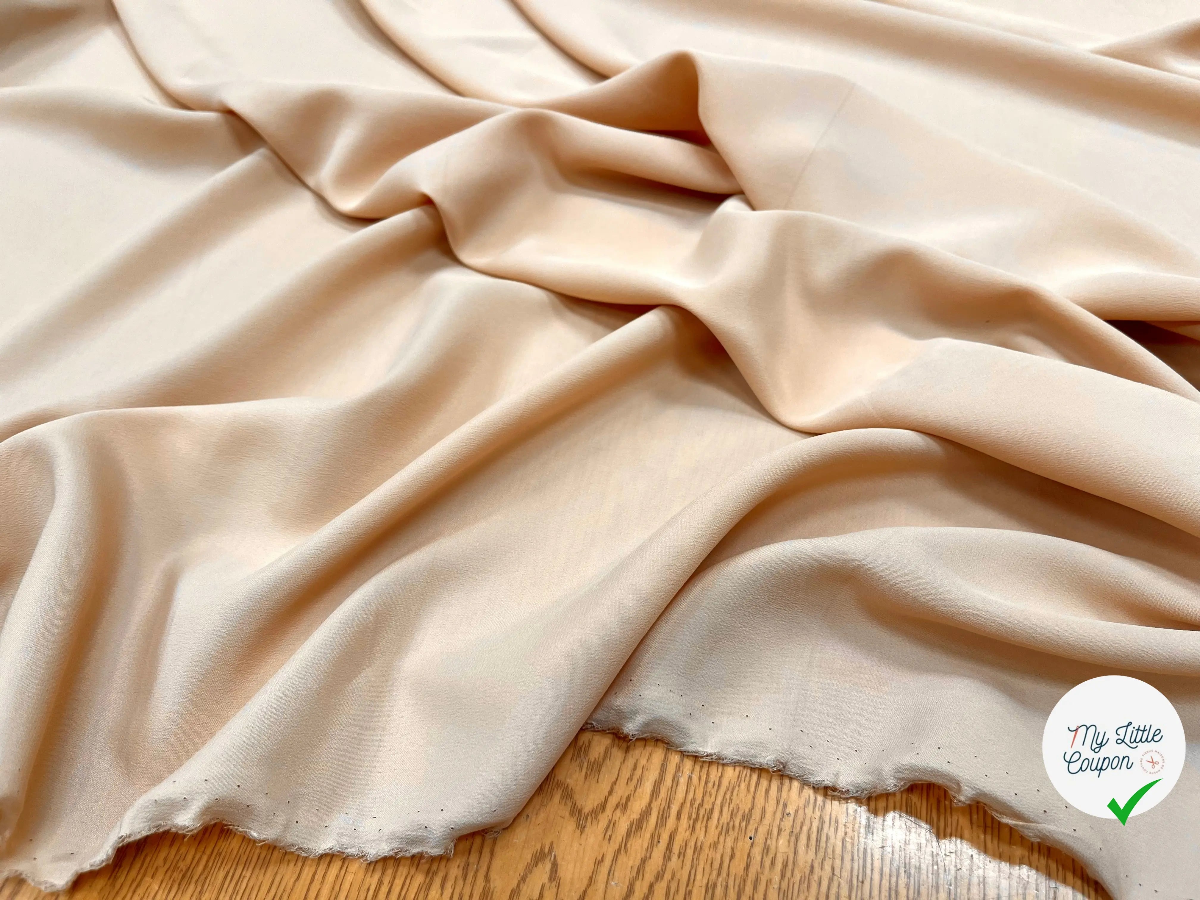 CREPE DE CHINE 100% SOIE BEIGE - My Little Coupon