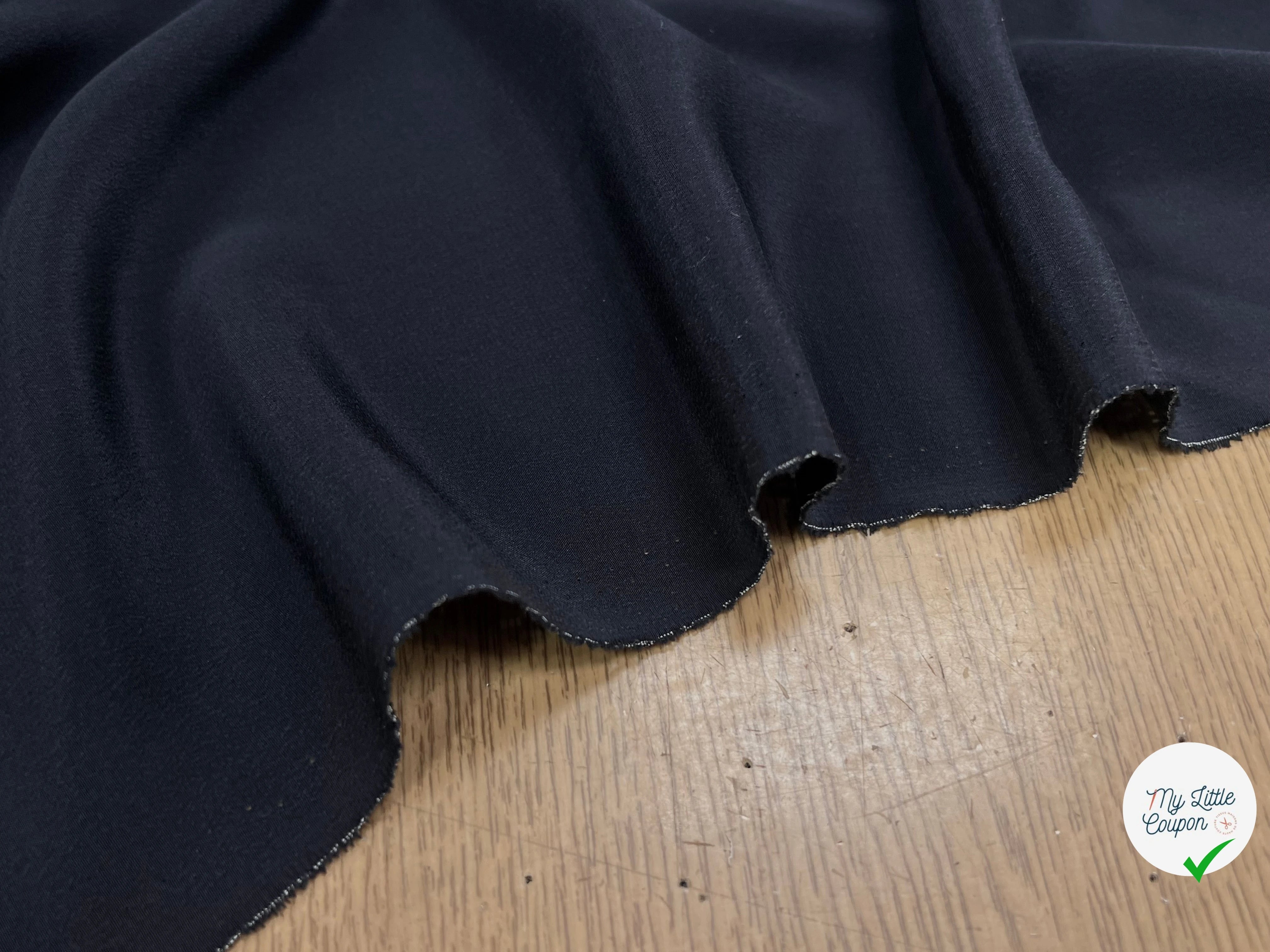 CREPE DE CHINE 100% SOIE BLEU MARINE - My Little Coupon