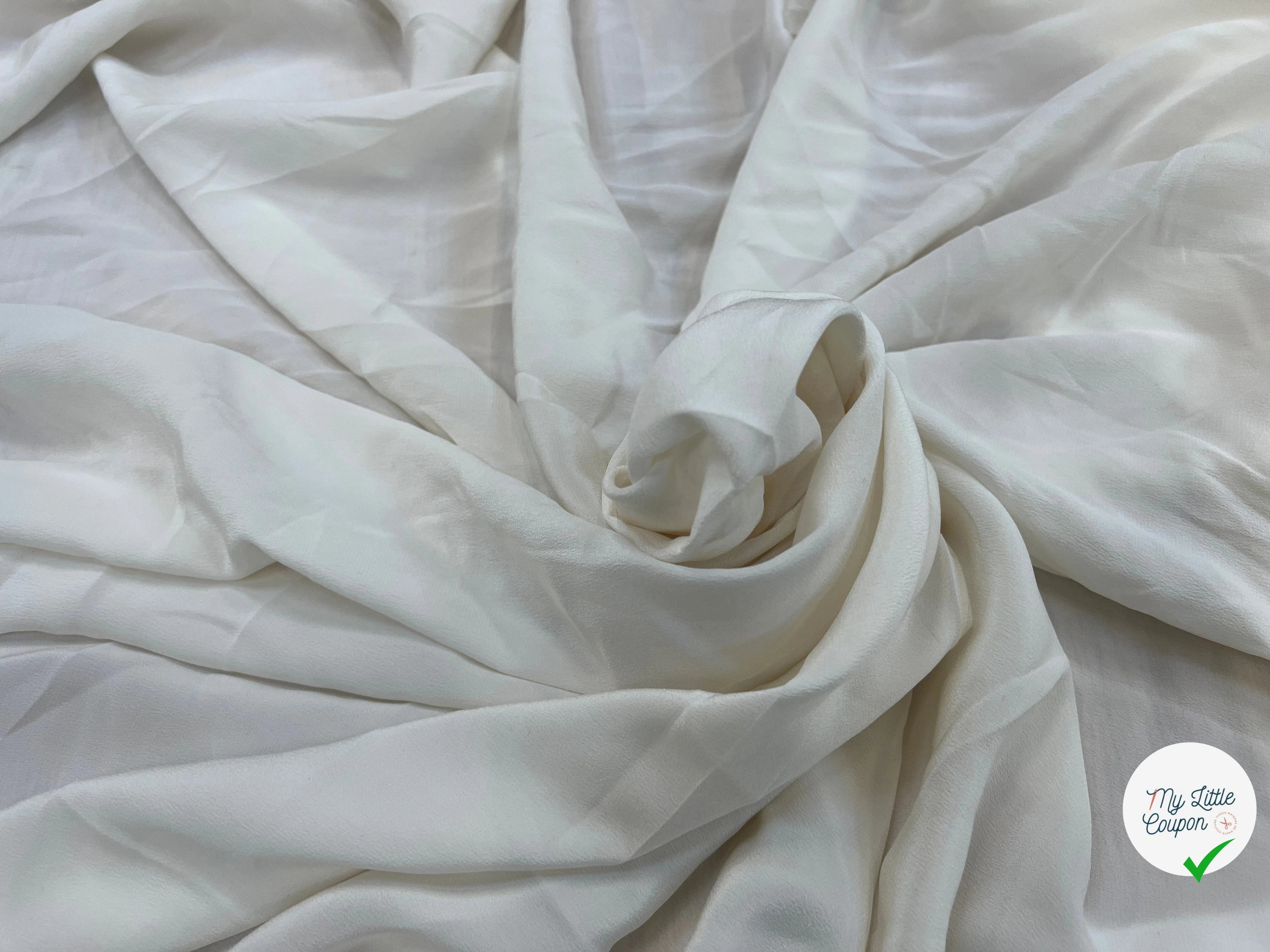 CREPE DE CHINE 100% SOIE ECRU ITALIA - My Little Coupon