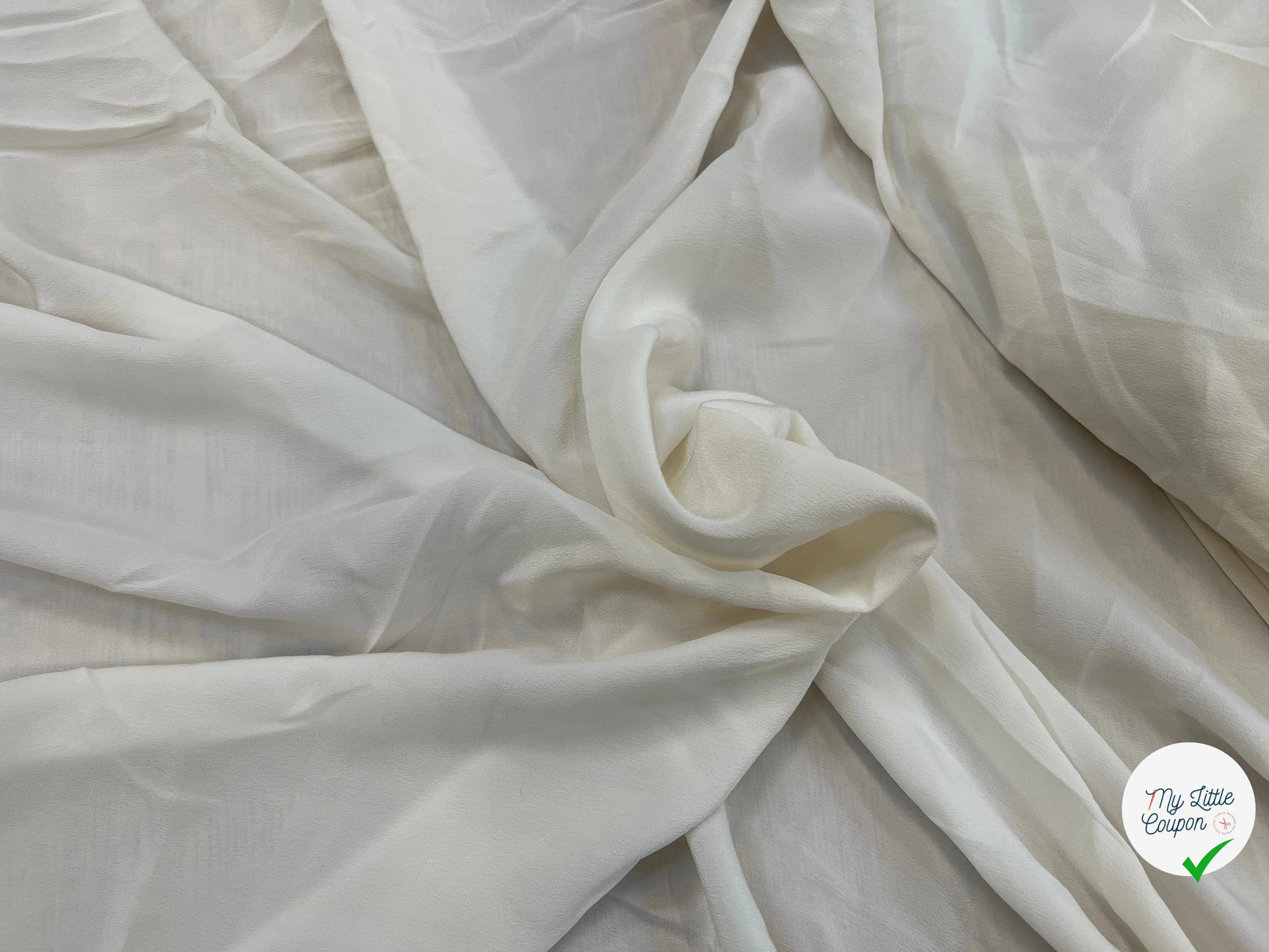 CREPE DE CHINE 100% SOIE ECRU ITALIA - My Little Coupon