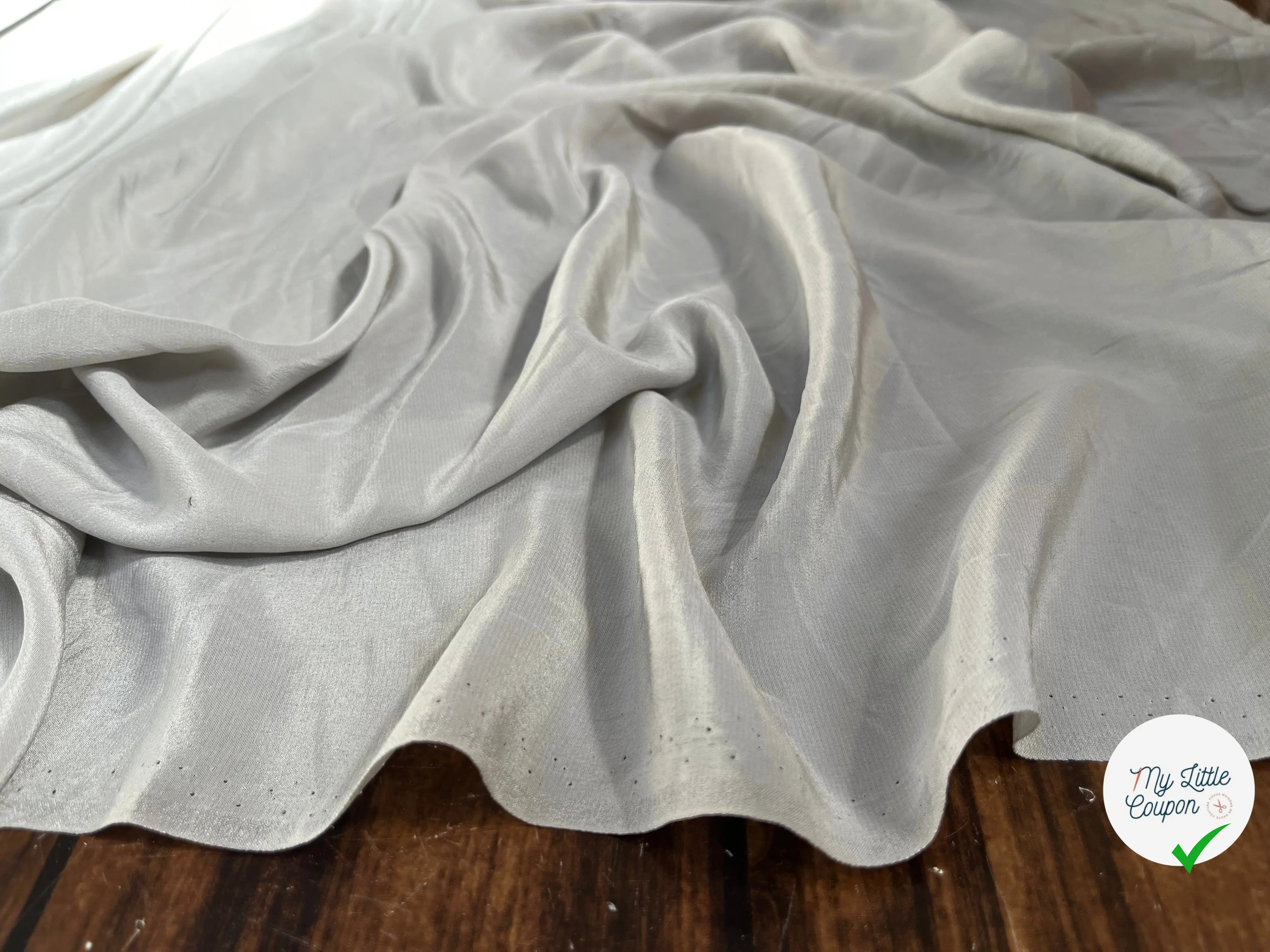 CRÊPE DE CHINE 100% SOIE GRIS UNI - My Little Coupon