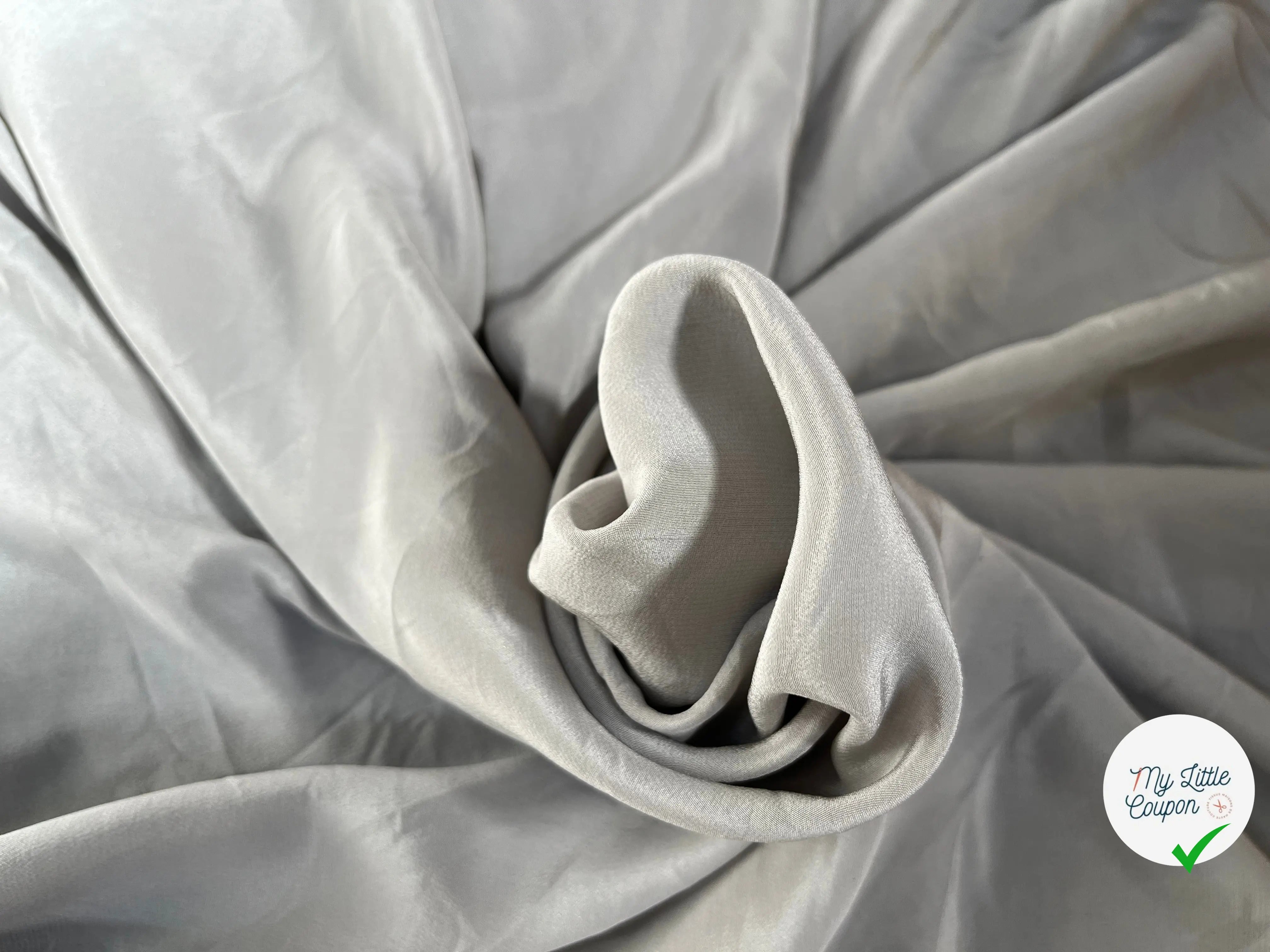 CRÊPE DE CHINE 100% SOIE GRIS UNI - My Little Coupon