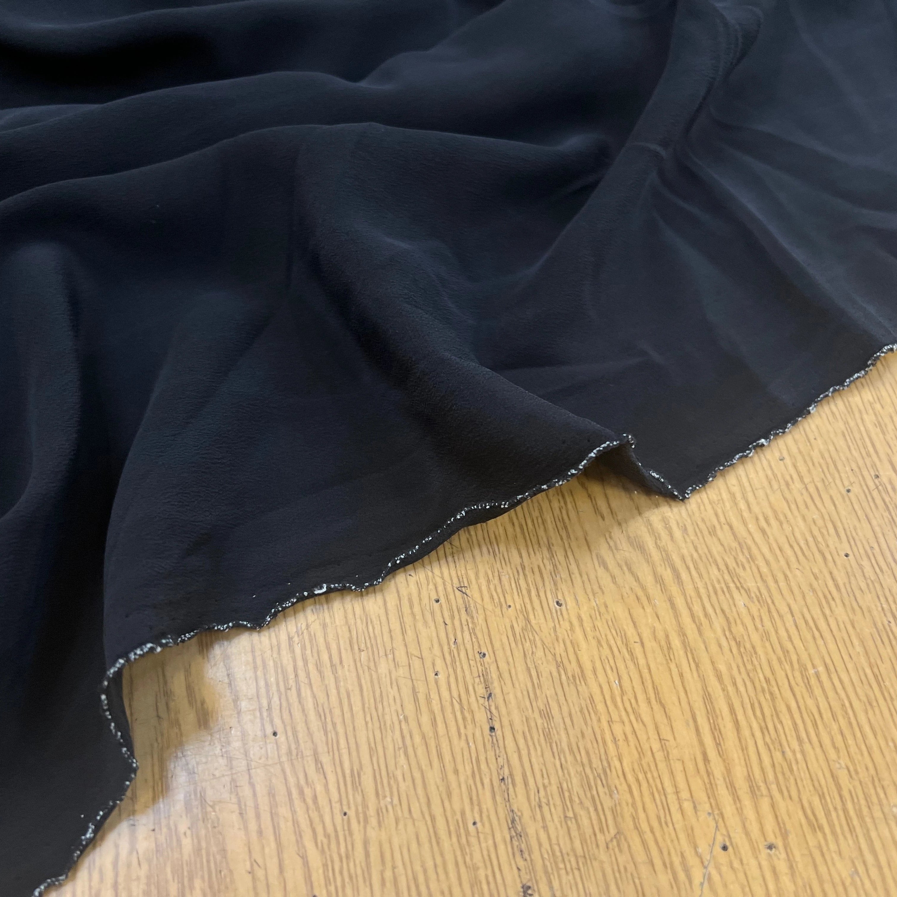 CREPE DE CHINE 100% SOIE NOIR ITALIA - My Little Coupon