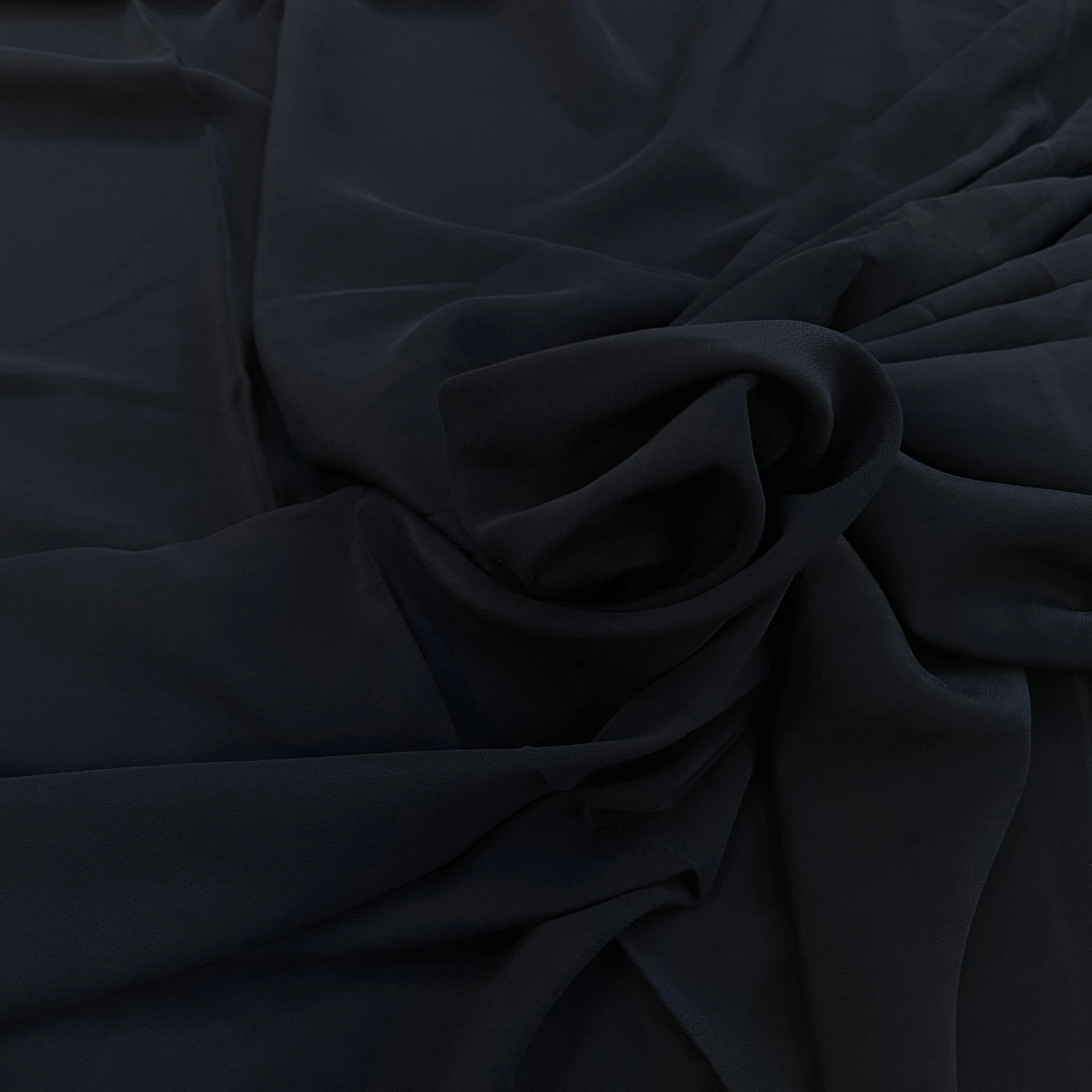 CREPE DE CHINE 100% SOIE NOIR ITALIA - My Little Coupon