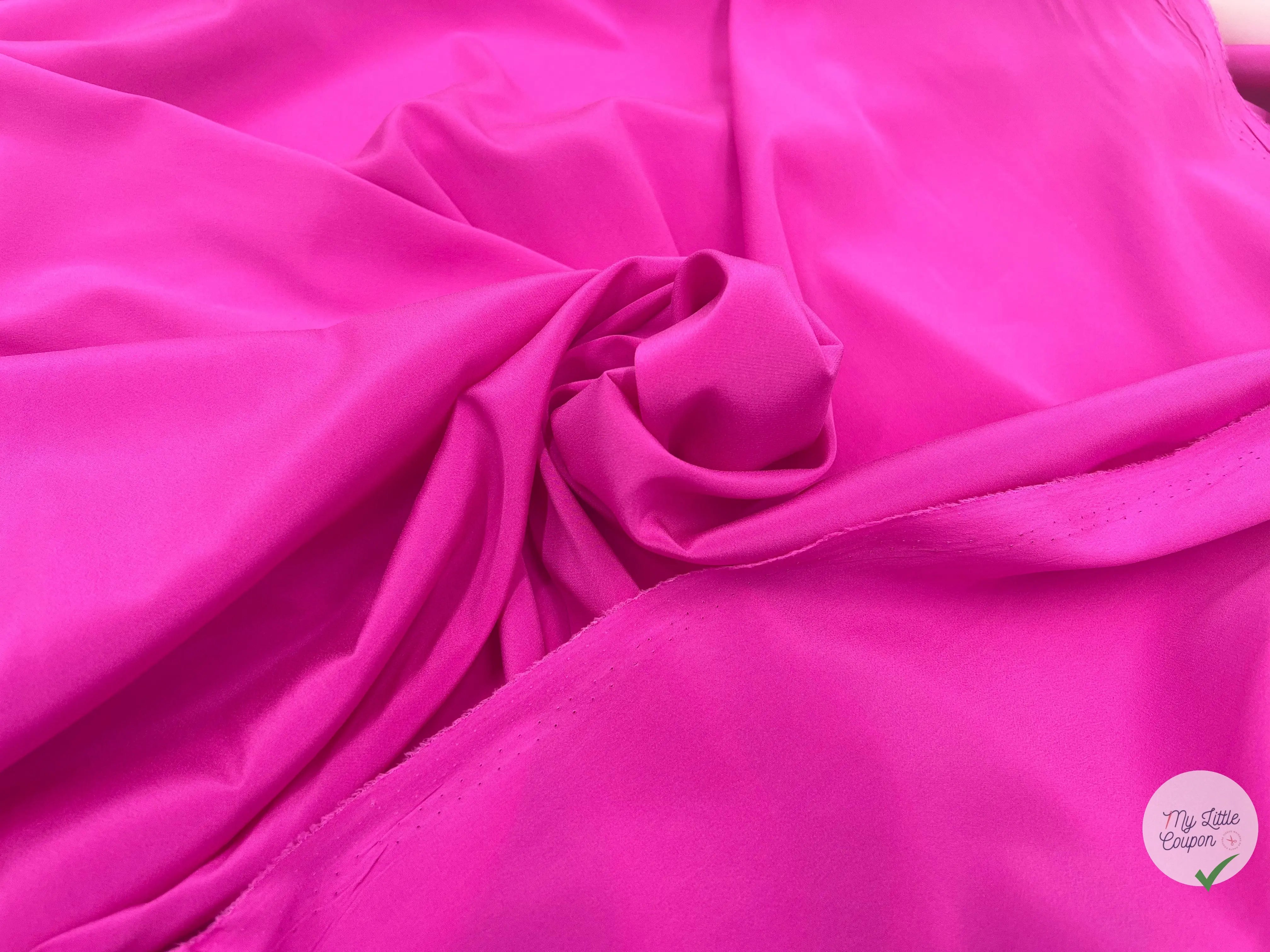 CRÊPE DE CHINE LÉGER STRETCH FUSCHIA LUMINEUX - My Little Coupon - tissu - coudre