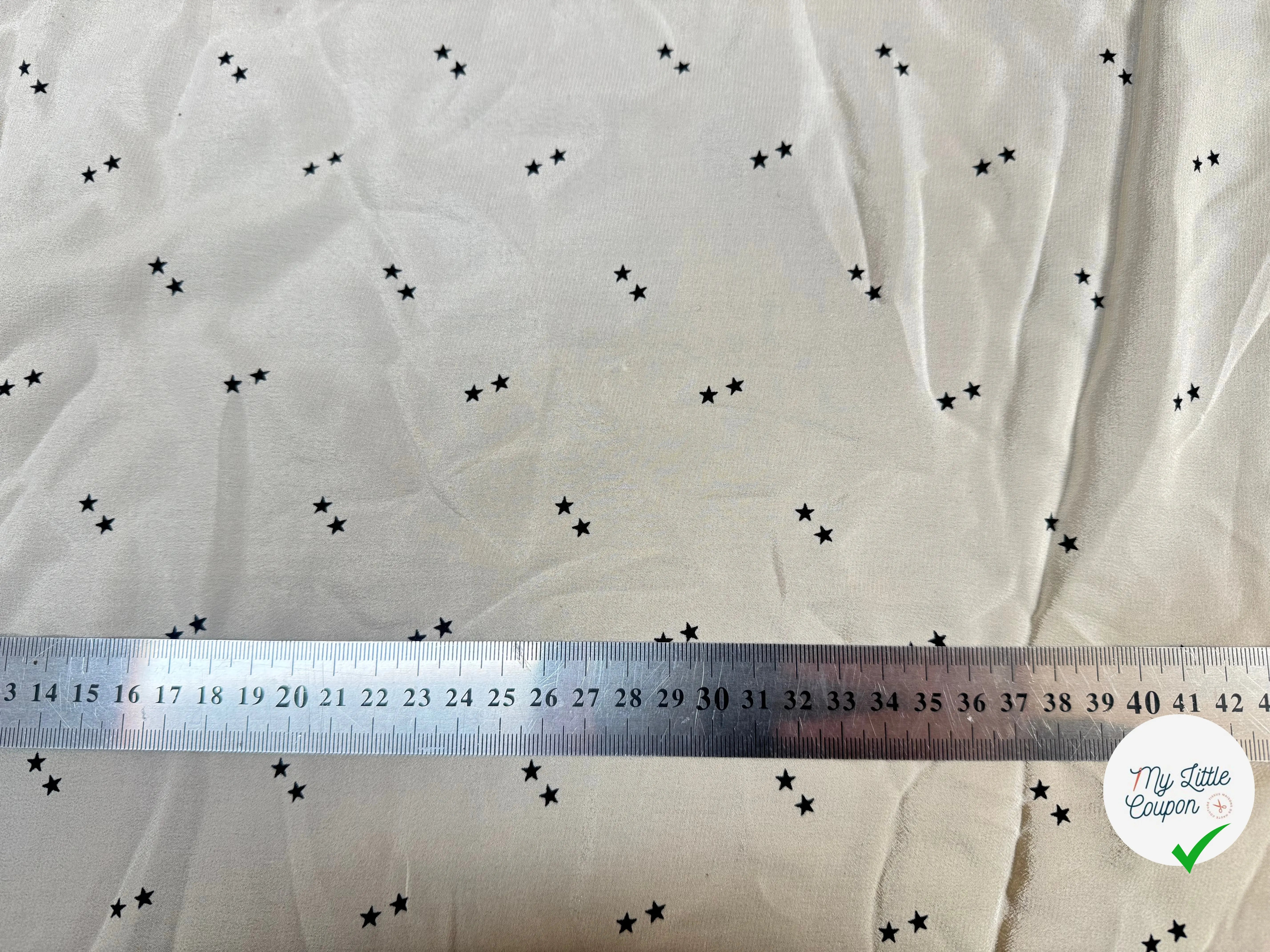 CRÊPE DE CHINE SOIE ÉTOILÉ FOND CRÈME - My Little Coupon