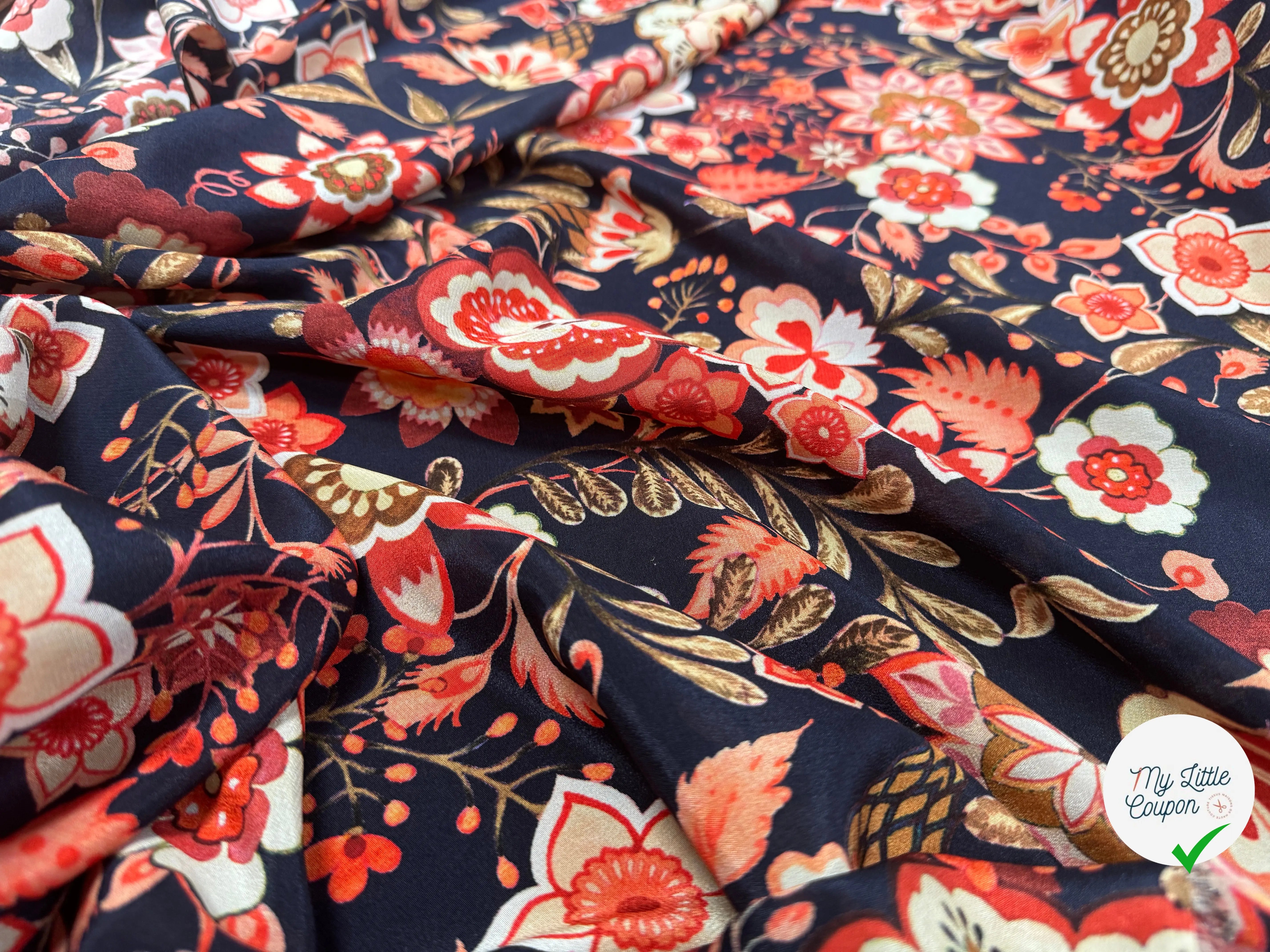 CRÊPE DE CHINE SOIE FLEUR BOHÈME - My Little Coupon