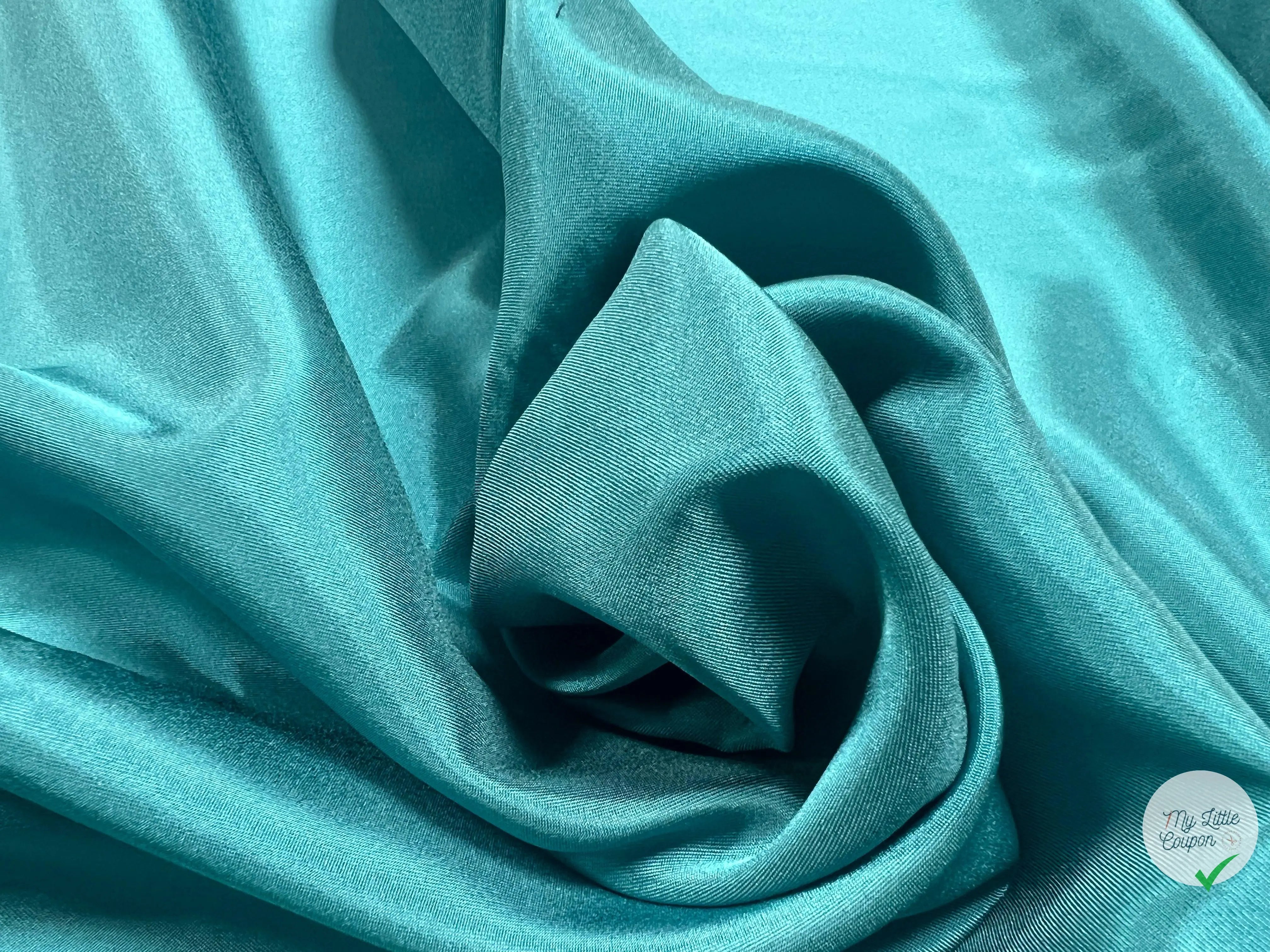 CRÊPE DE CHINE STRETCH BLEU CANARD - My Little Coupon - tissu - coudre