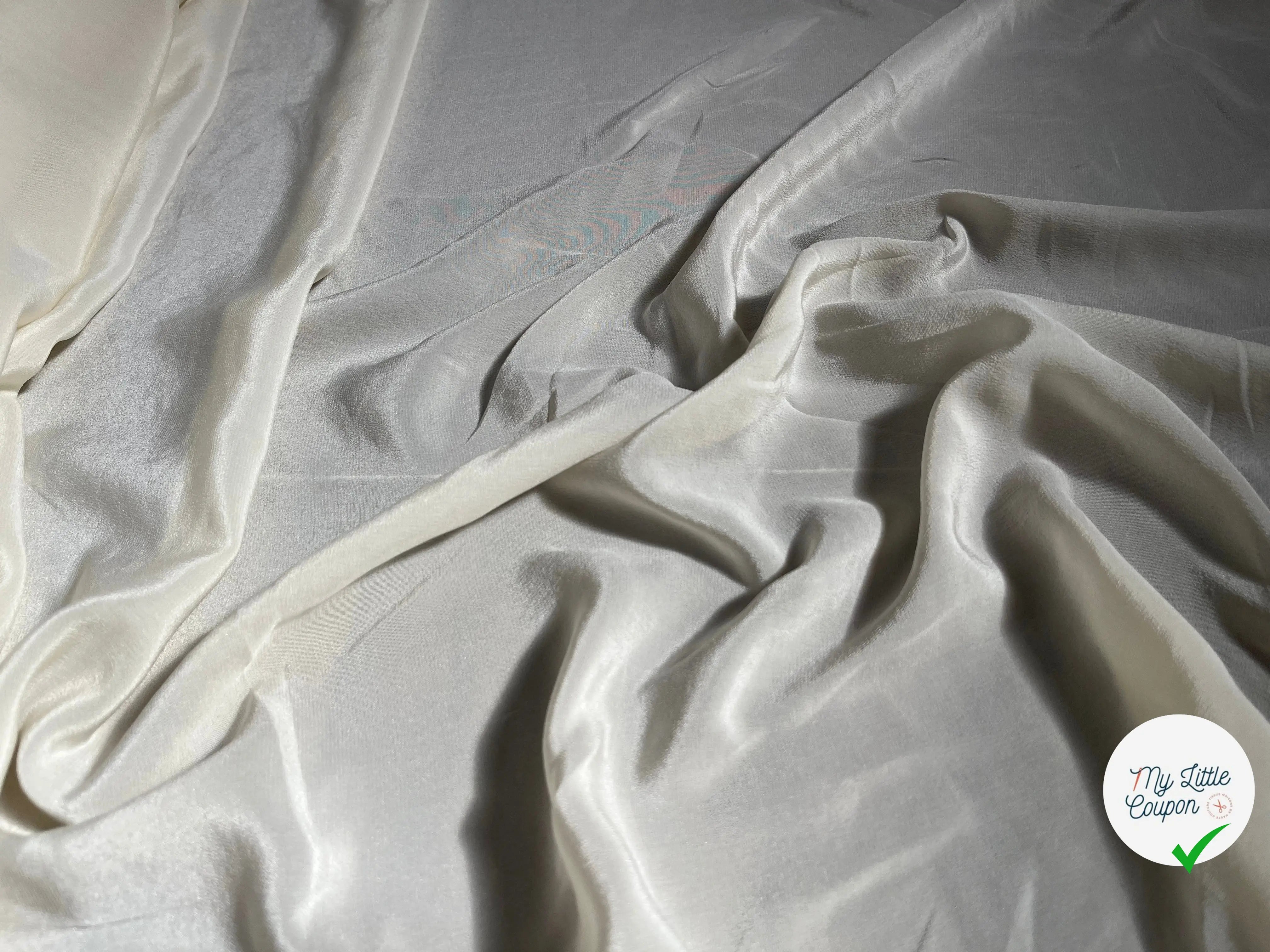 CRÊPE DE CHINE UNI 100% SOIE IVOIRE - My Little Coupon