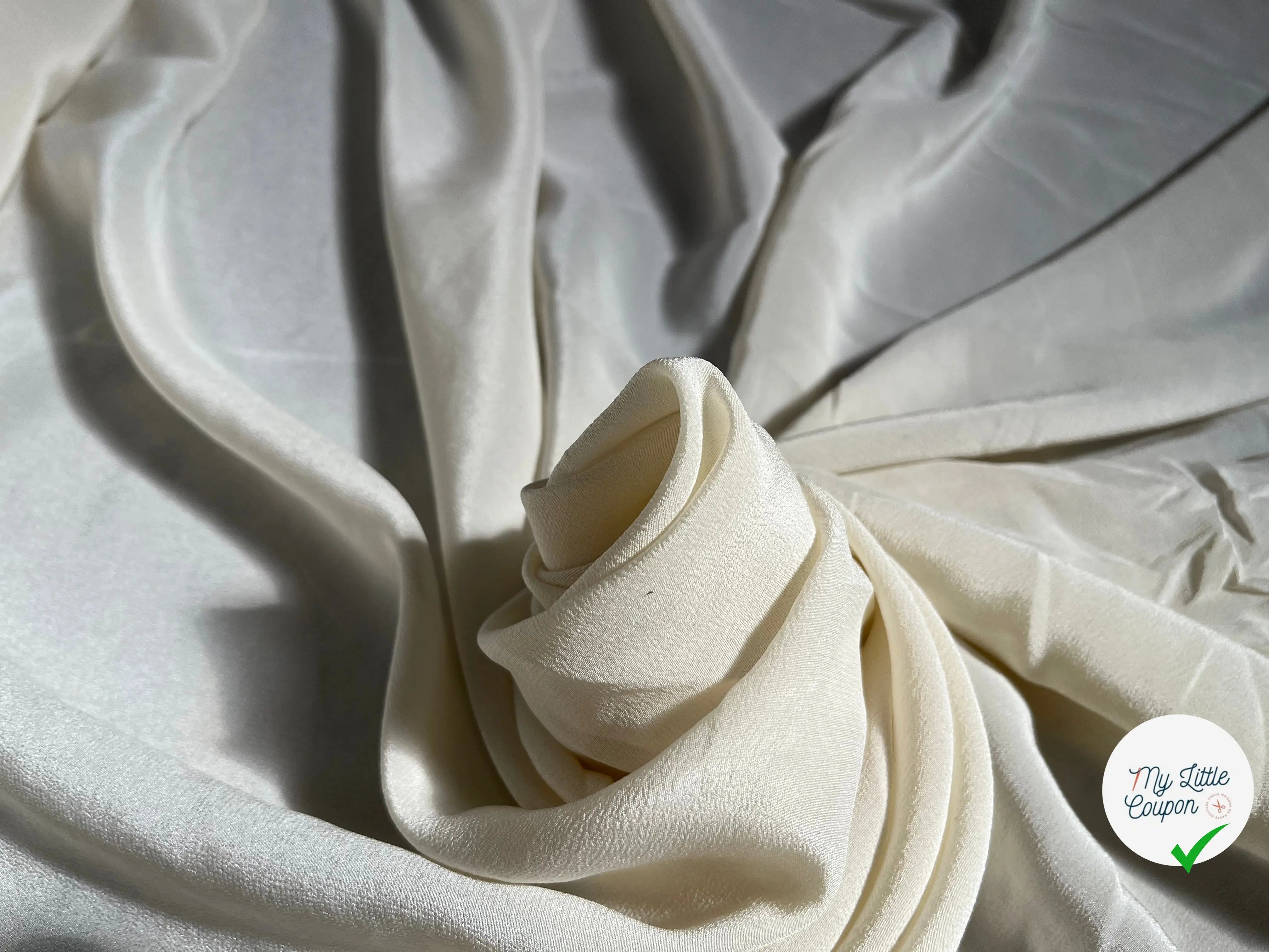 CRÊPE DE CHINE UNI 100% SOIE IVOIRE - My Little Coupon