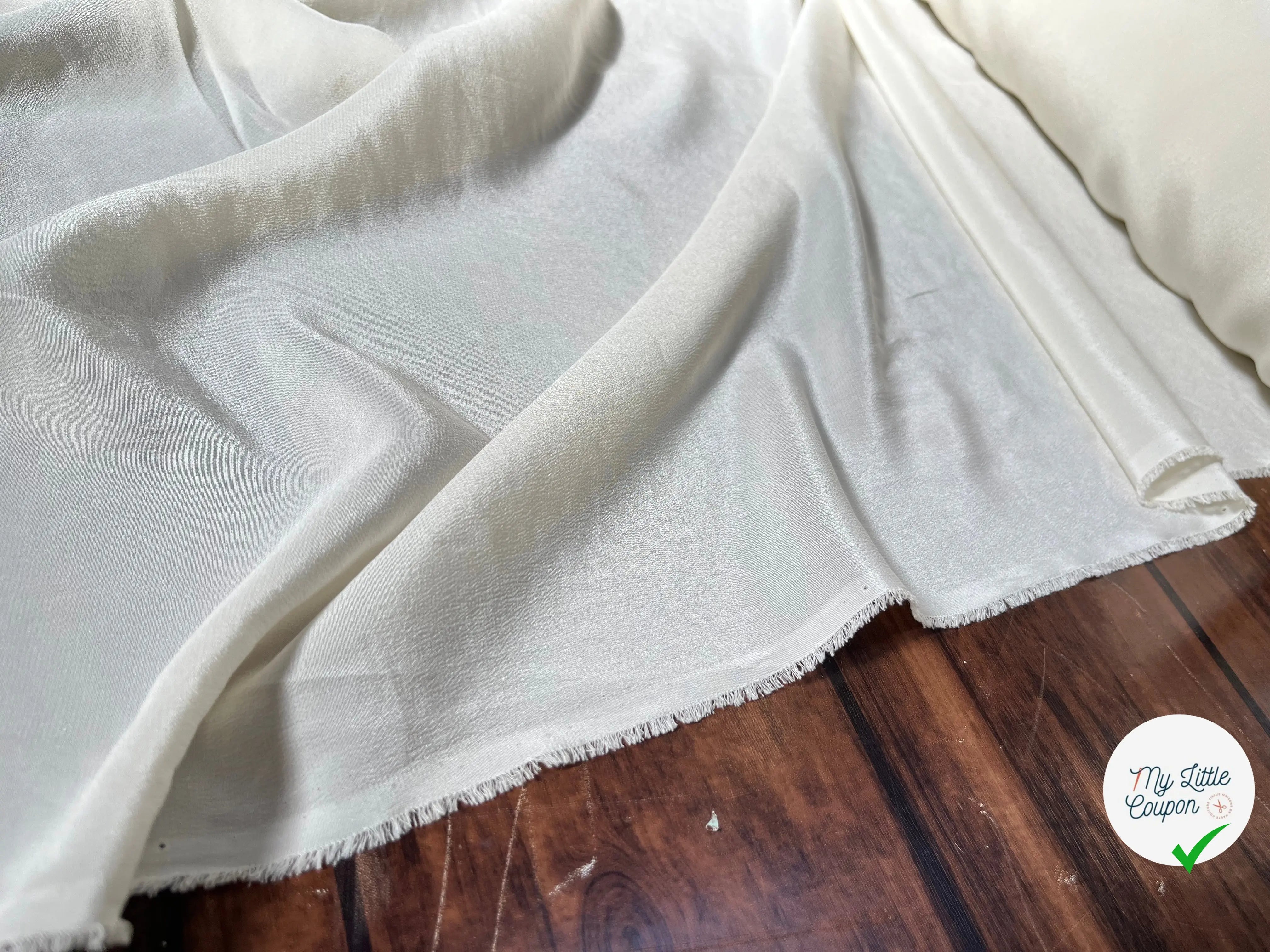 CRÊPE DE CHINE UNI 100% SOIE IVOIRE - My Little Coupon