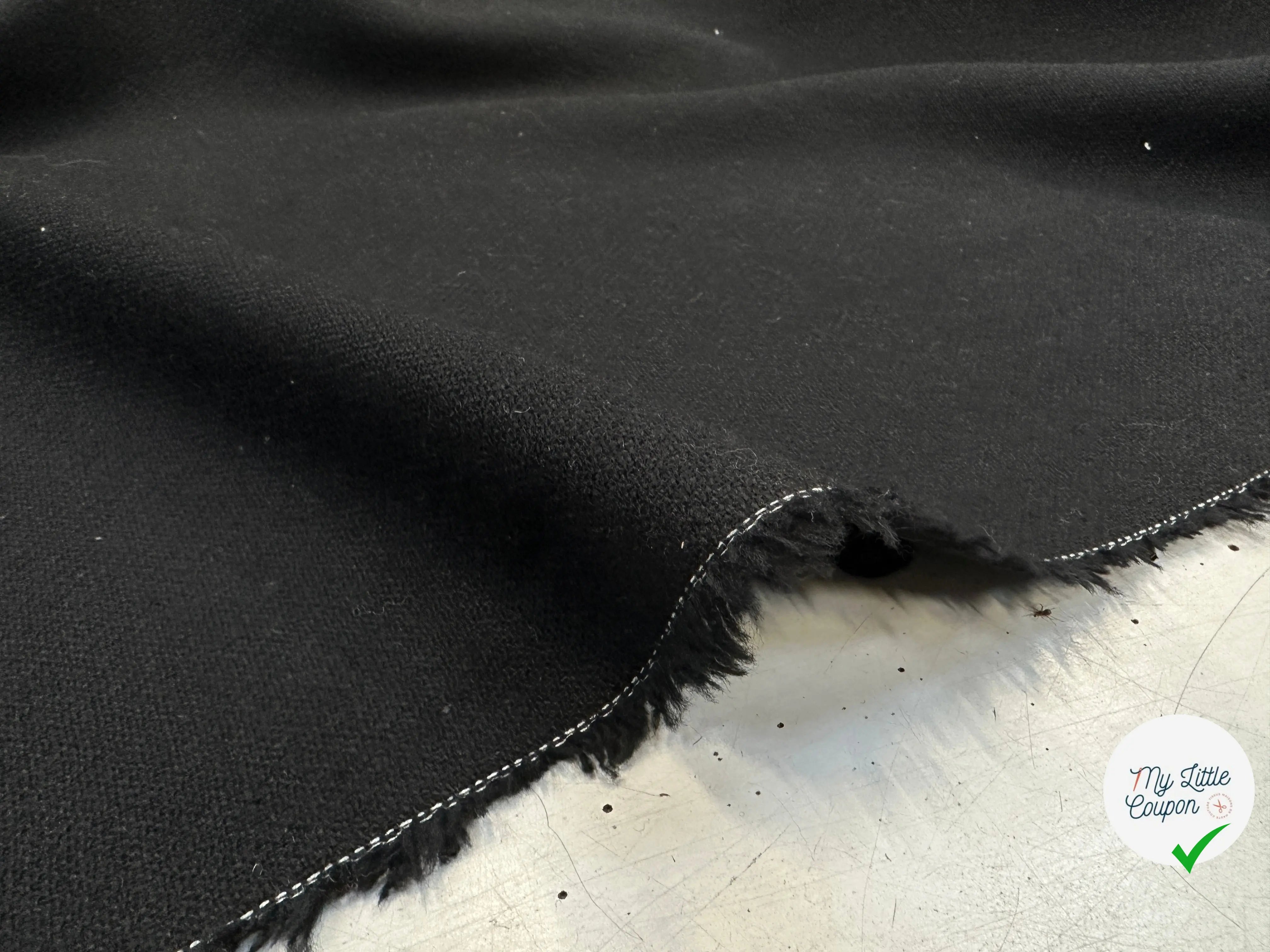 CRÊPE DE LAINE NOIR COMPACT WOOL - My Little Coupon