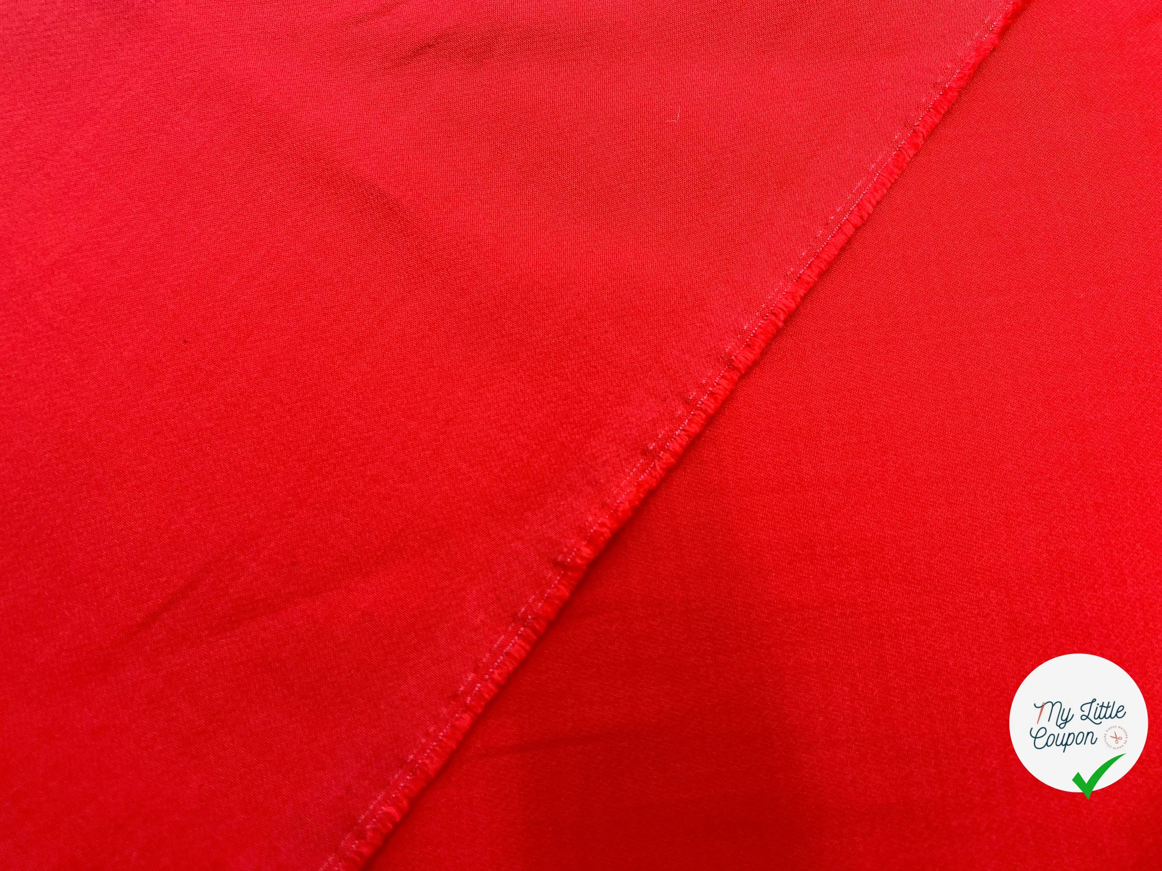 CRĂPE DE LAINE VISCOSE STRETCH ROUGE VERMILLON - My Little Coupon - tissu - coudre