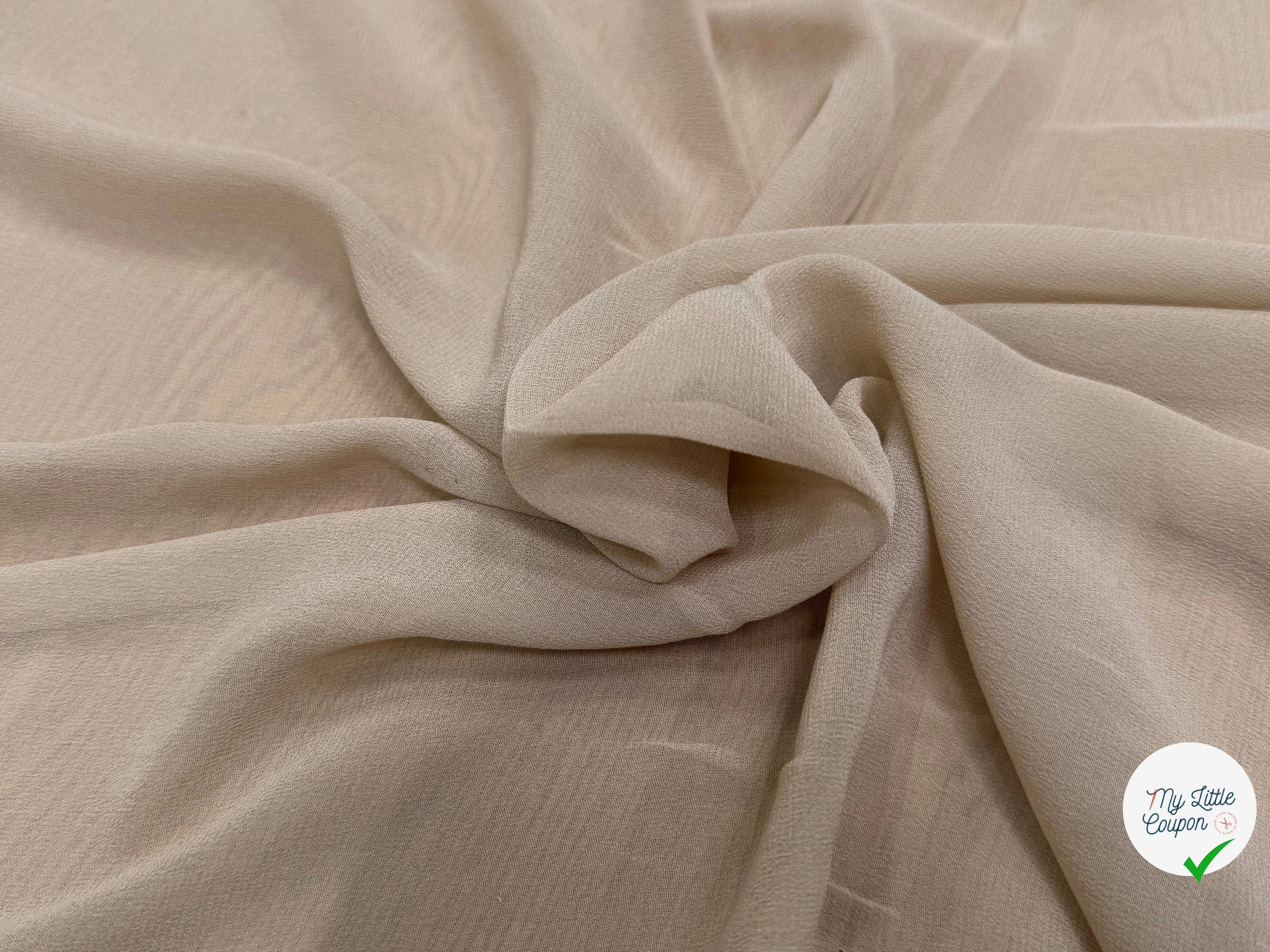 CREPE DE SOIE BEIGE MARRONNÉ LAIZE 110 - My Little Coupon