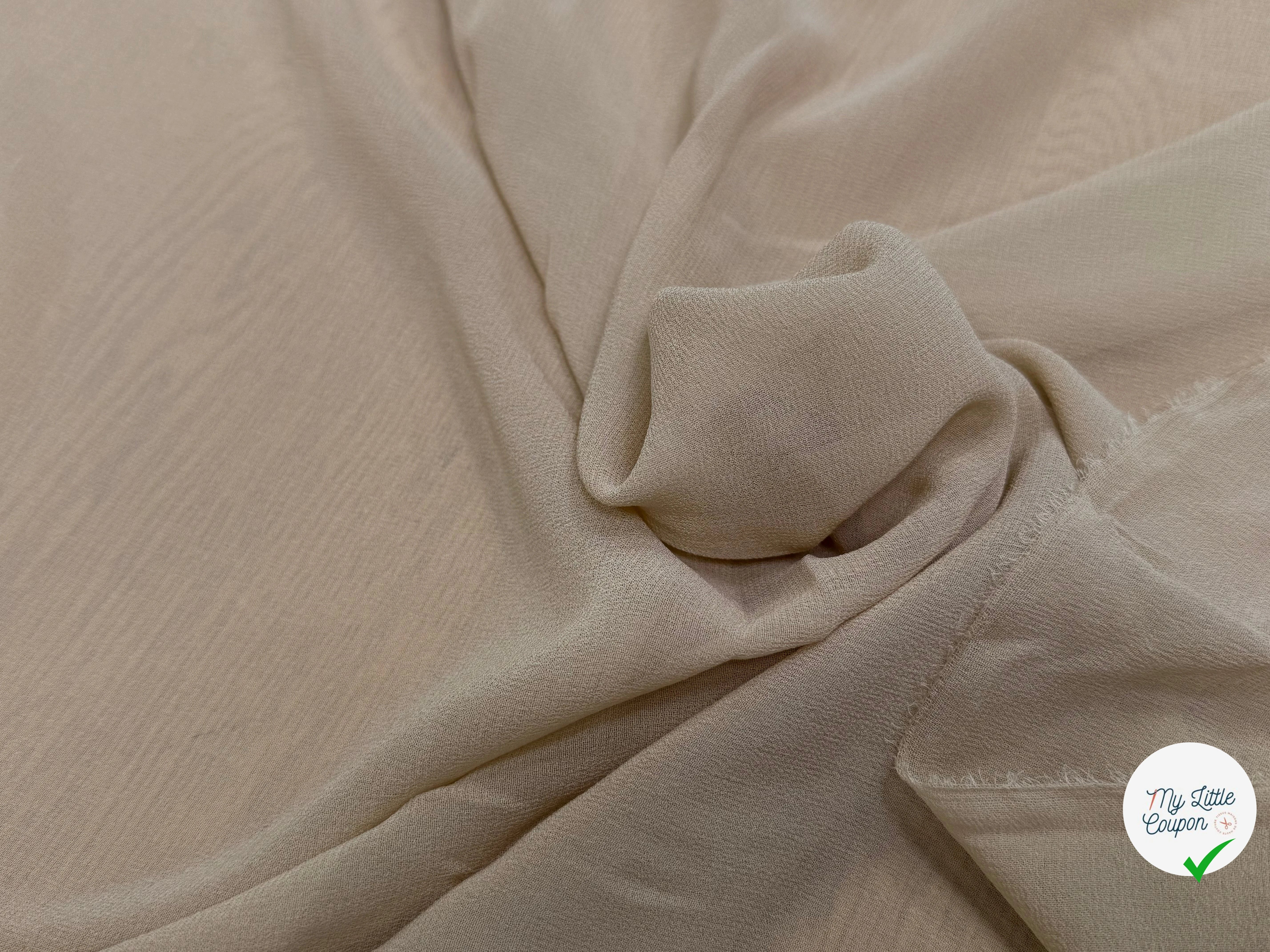 CREPE DE SOIE BEIGE MARRONNÉ LAIZE 110 - My Little Coupon