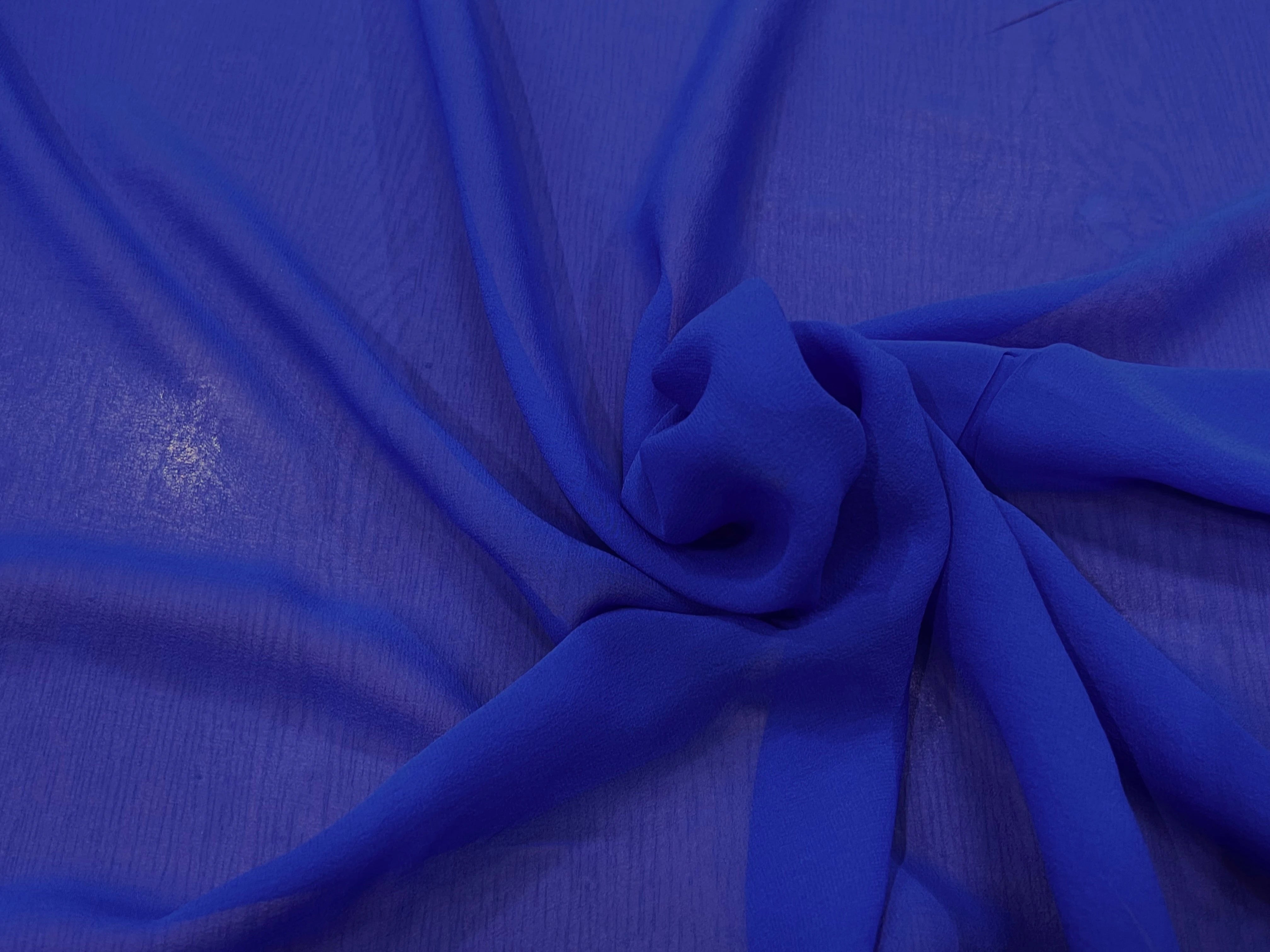 CREPE DE SOIE BLEU SAPHIR 100% SOIE - My Little Coupon