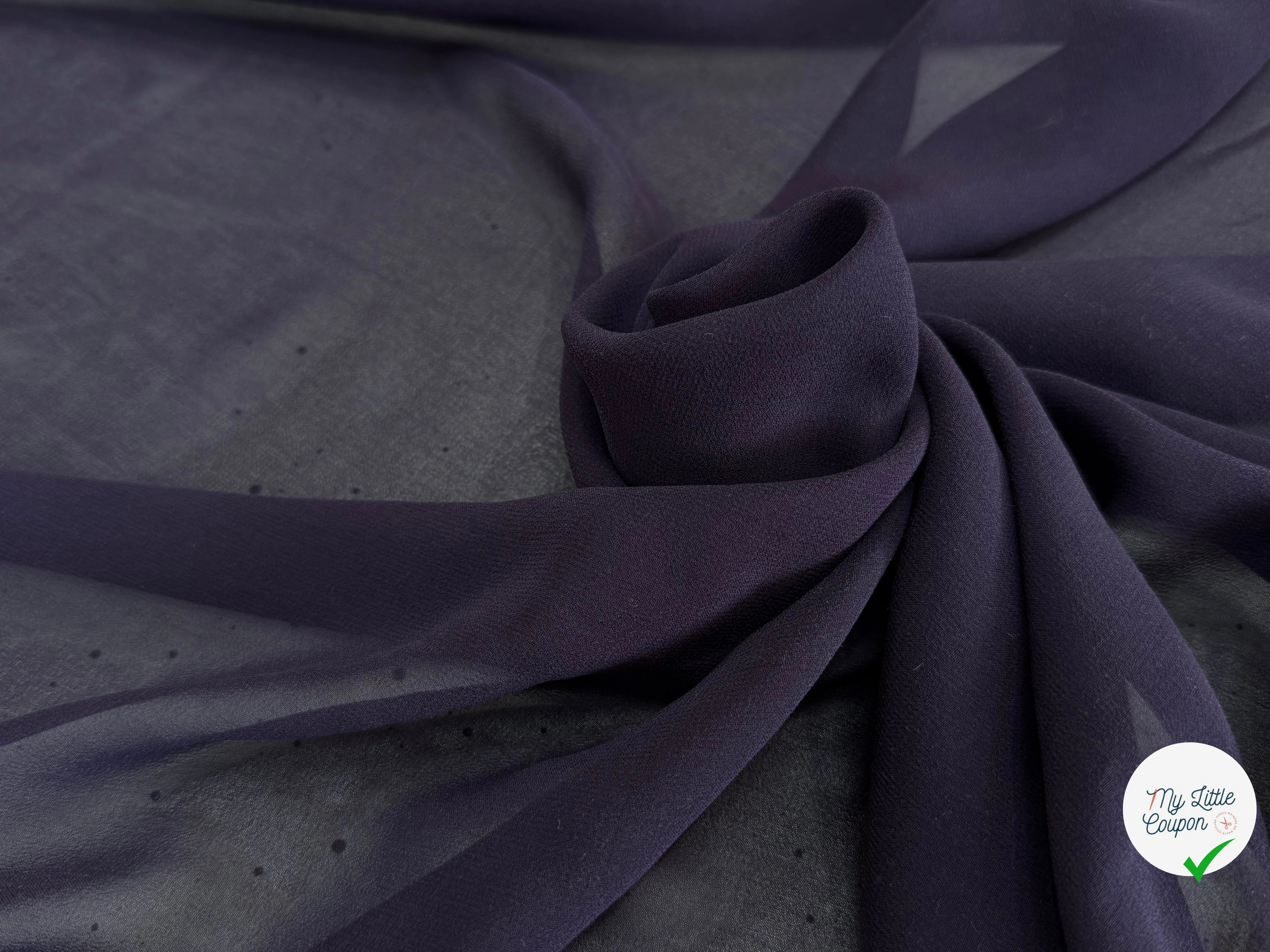 CREPE DE SOIE DOUBLE GEORGETTE FLUIDE BLEU NAVY - My Little Coupon