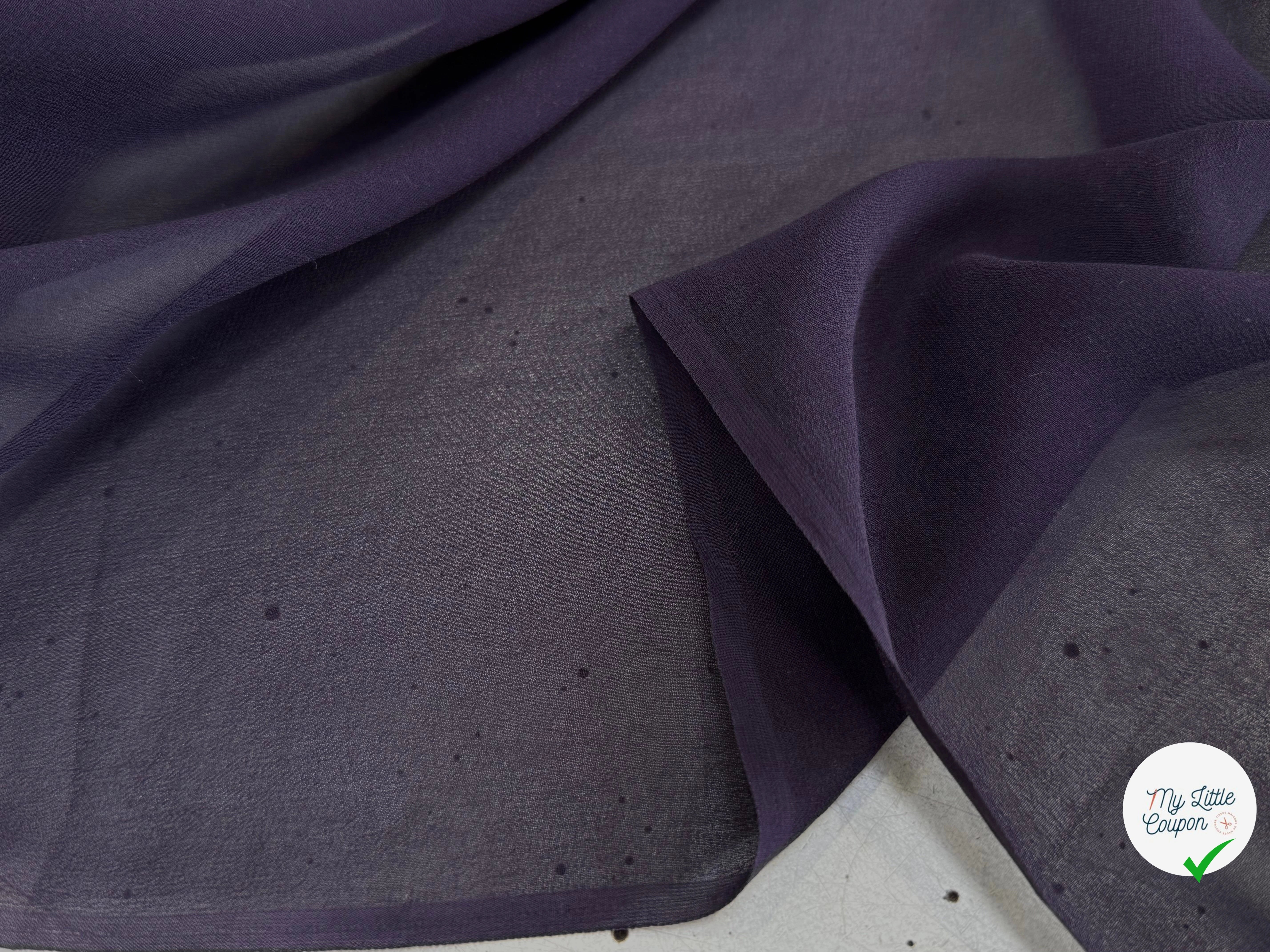 CREPE DE SOIE DOUBLE GEORGETTE FLUIDE BLEU NAVY - My Little Coupon