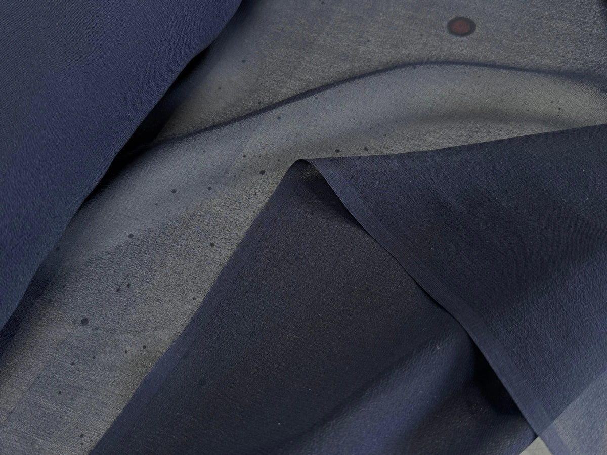 CREPE DE SOIE DOUBLE GEORGETTE FLUIDE BLEU NUIT - My Little Coupon