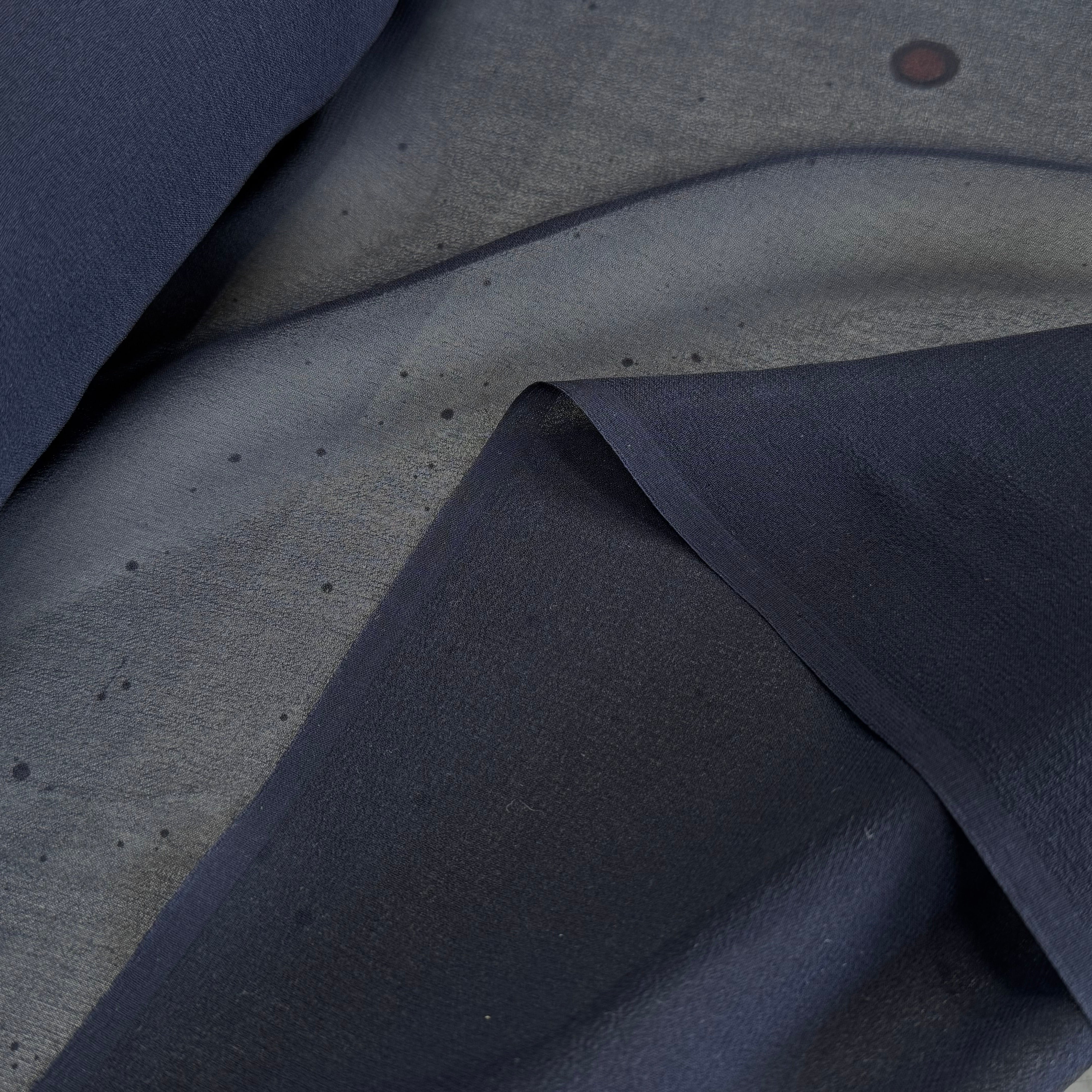 CREPE DE SOIE DOUBLE GEORGETTE FLUIDE BLEU NUIT - My Little Coupon