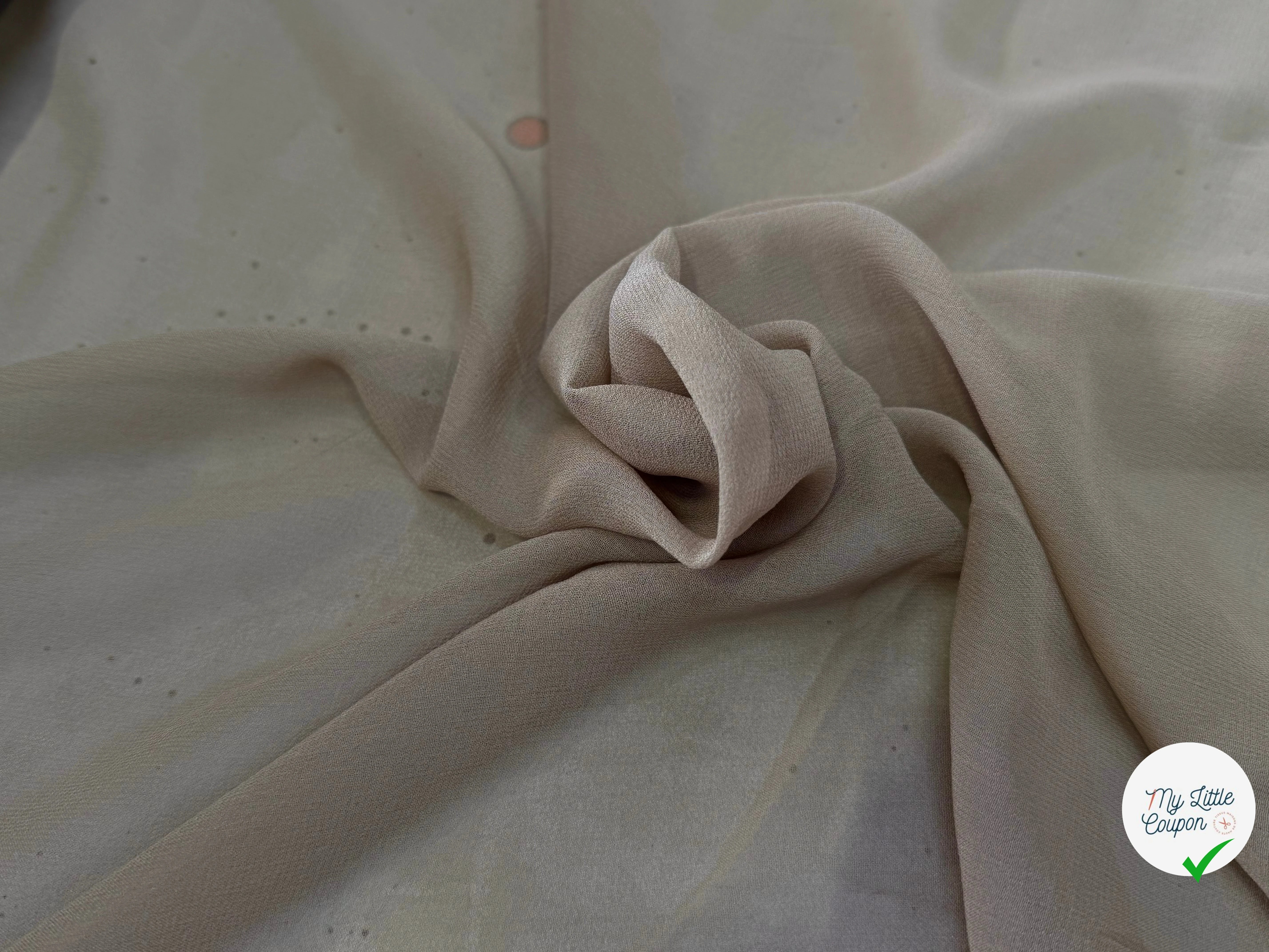 CREPE DE SOIE DOUBLE GEORGETTE LAIZE 100 BEIGE FONCÉ - My Little Coupon