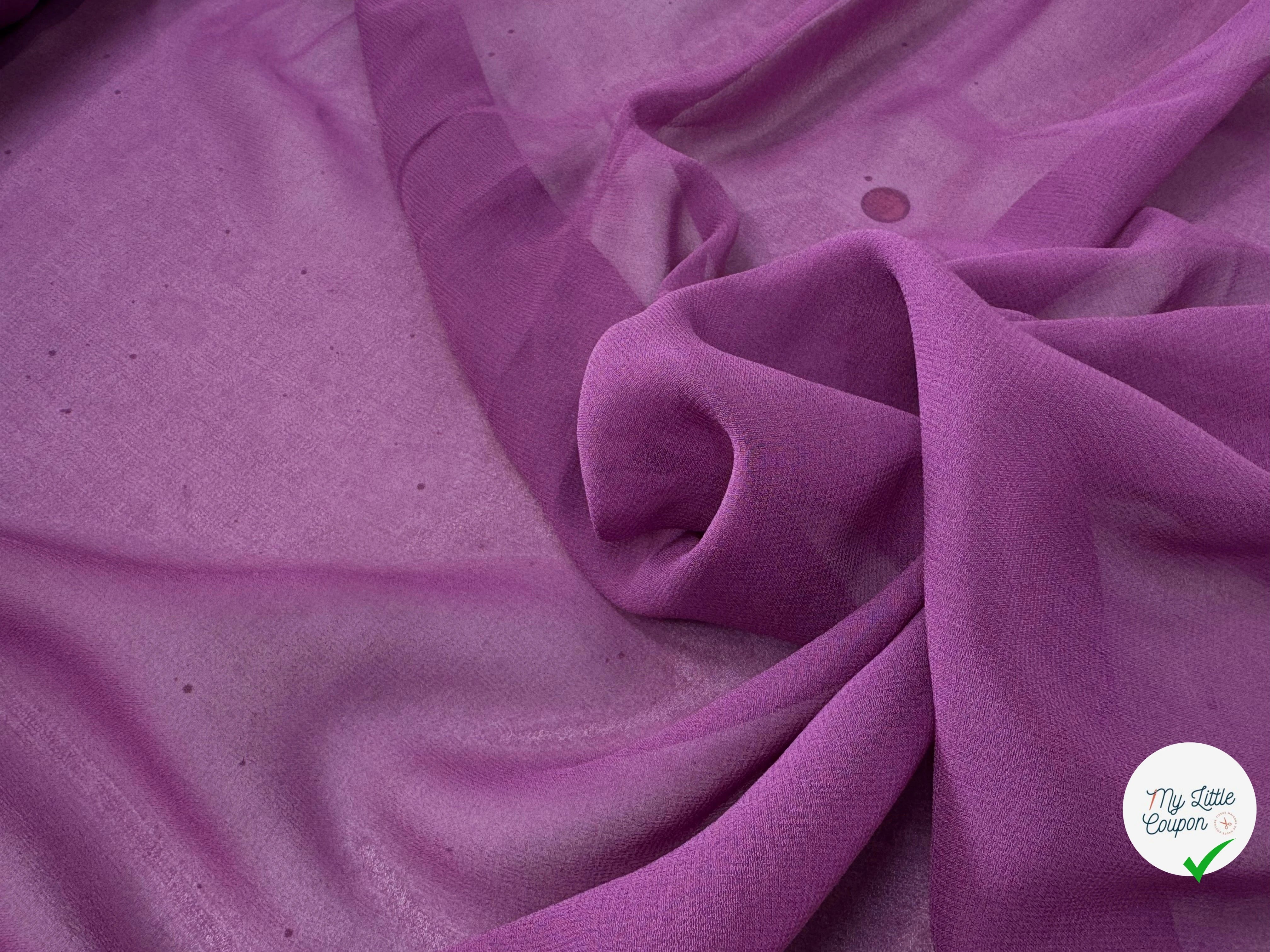 CREPE DE SOIE DOUBLE GEORGETTE LAIZE 100 ROSE VIOLET - My Little Coupon