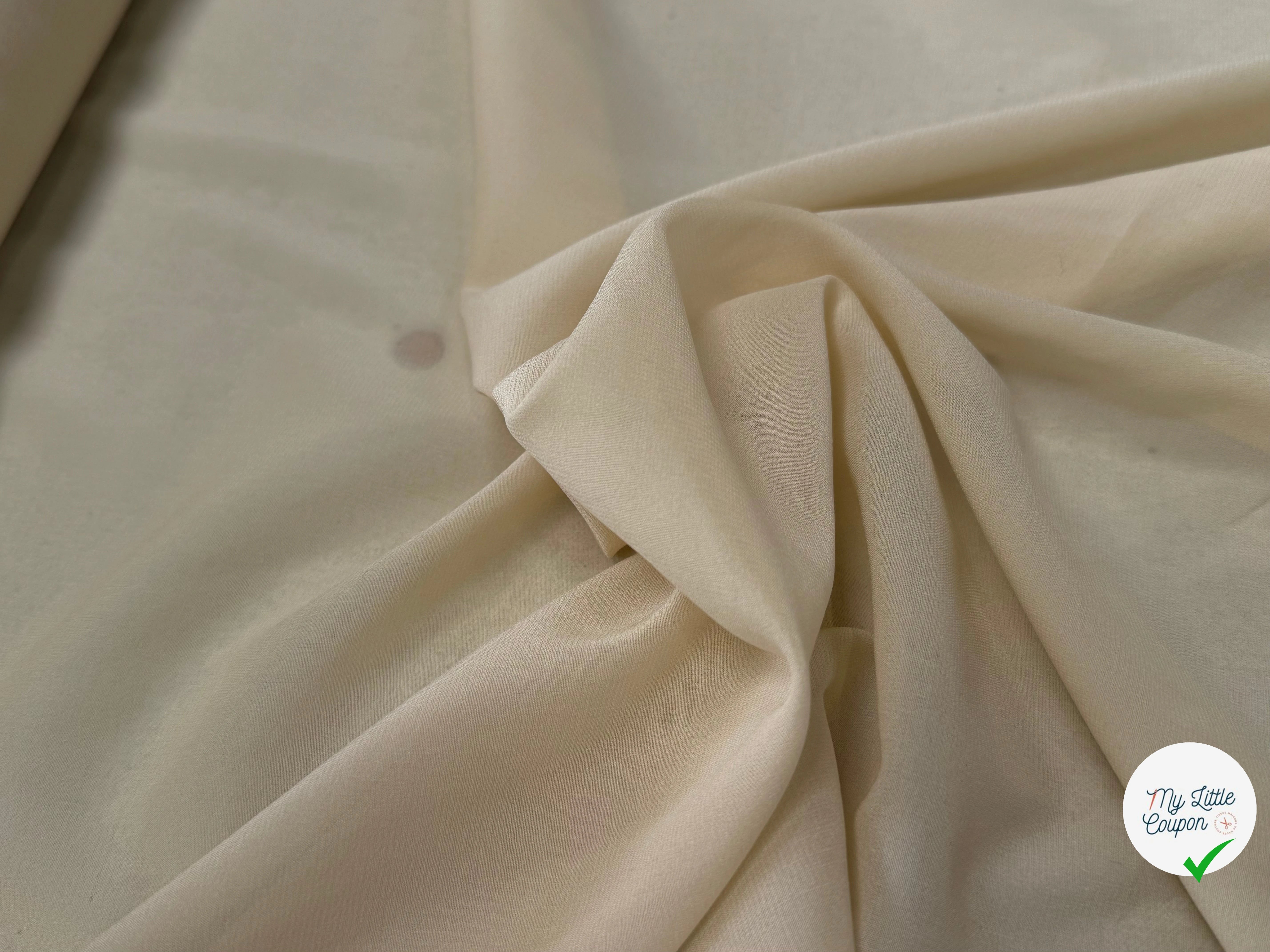 CREPE DE SOIE DOUBLE GEORGETTE LAIZE 100 STRETCH BEIGE VANILLÉ - My Little Coupon