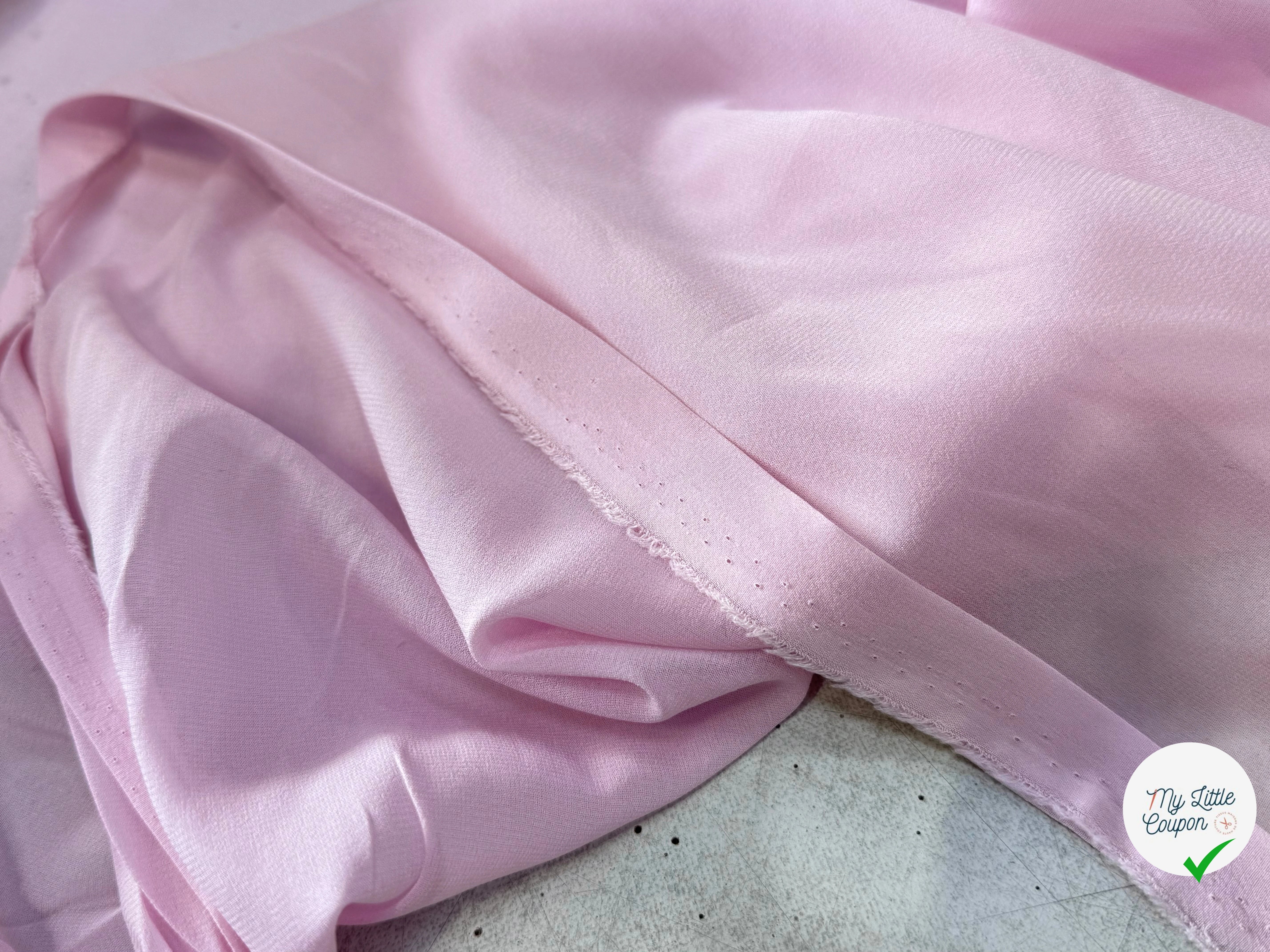 CREPE DE SOIE DOUBLE GEORGETTE LAIZE 100 STRETCH ROSE CLAIR - My Little Coupon