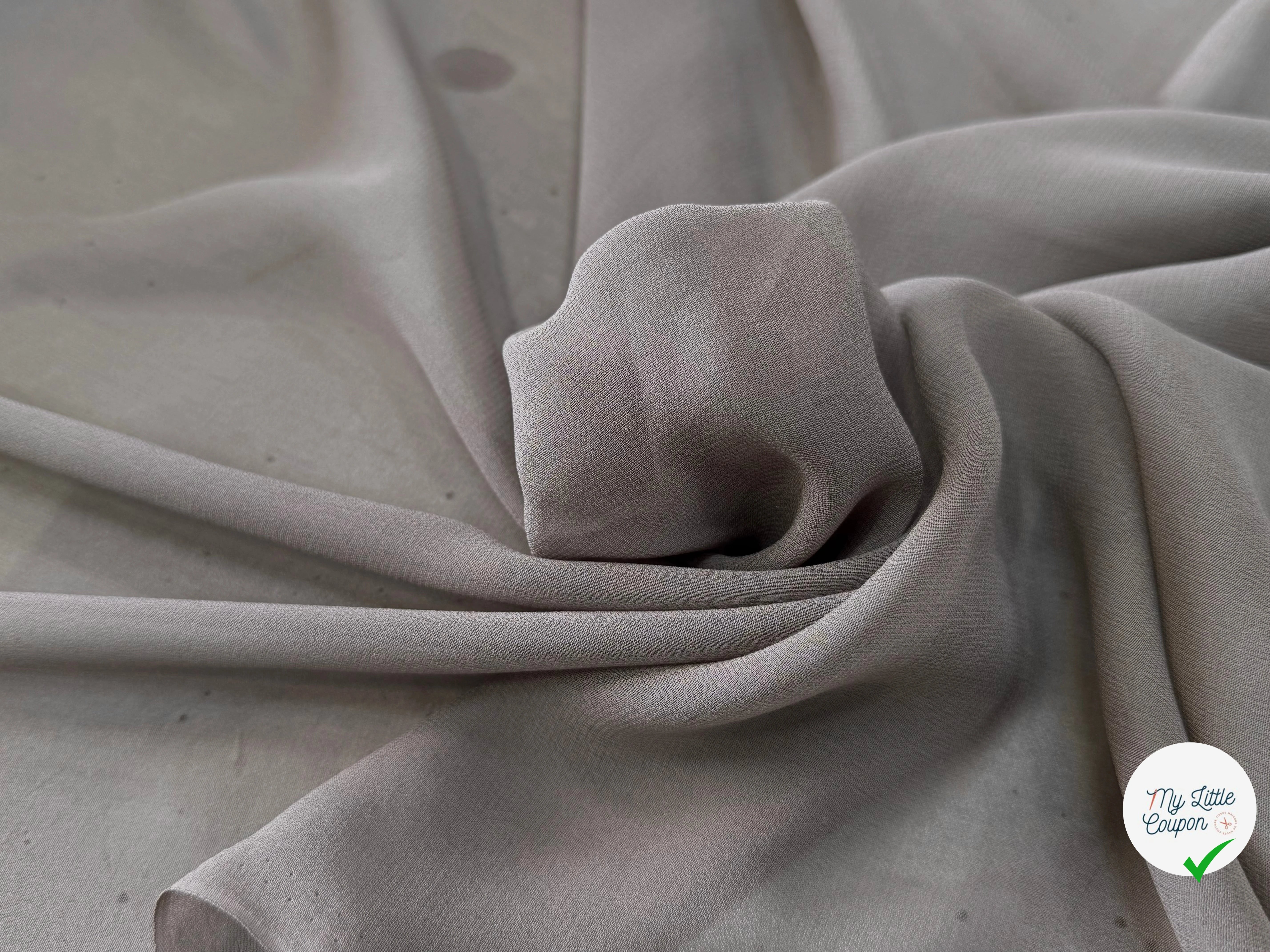 CREPE DE SOIE DOUBLE GEORGETTE LAIZE 100 TAUPE - My Little Coupon