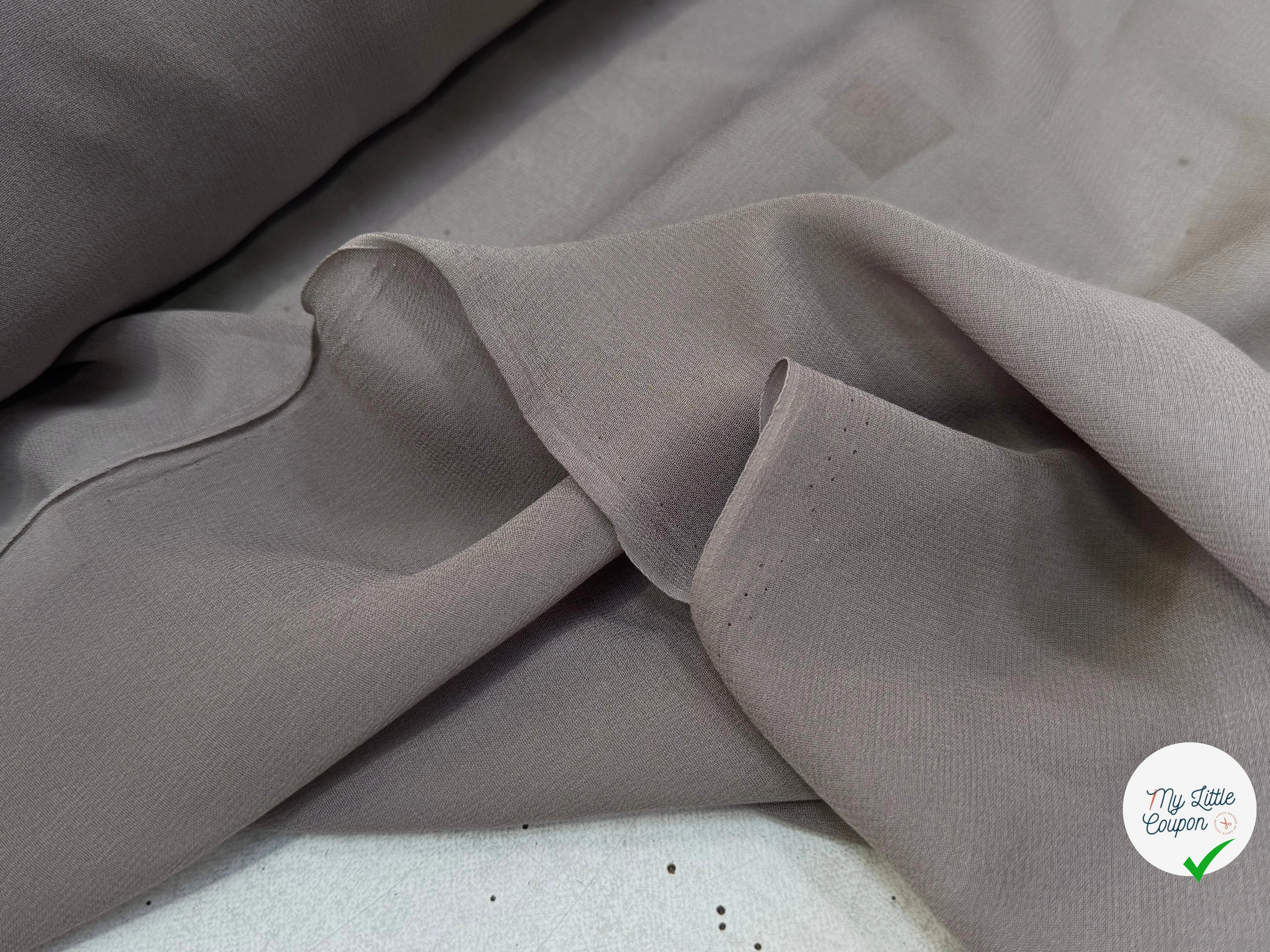 CREPE DE SOIE DOUBLE GEORGETTE LAIZE 100 TAUPE - My Little Coupon