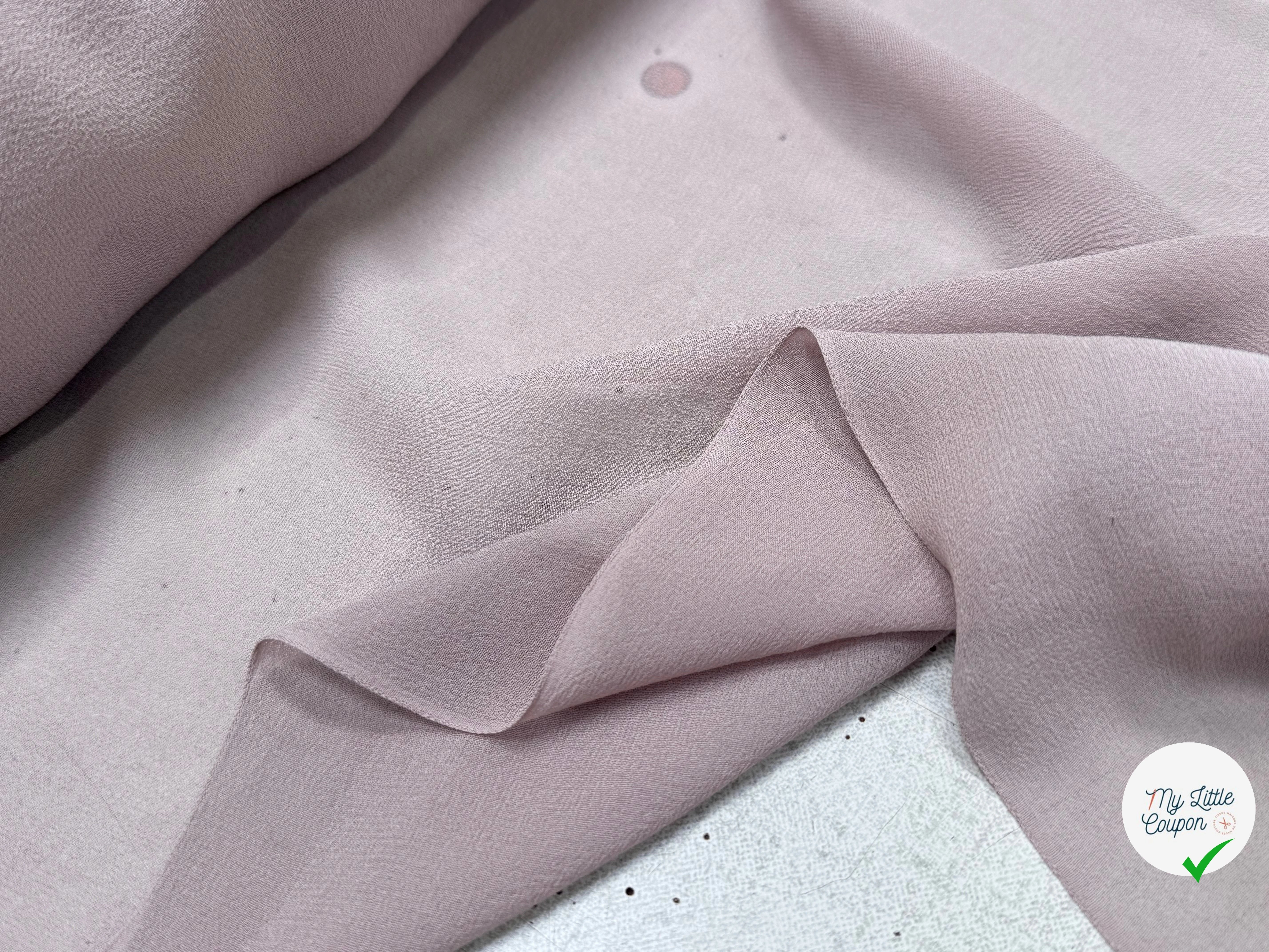 CREPE DE SOIE DOUBLE GEORGETTE STRETCH BEIGE ROSY - My Little Coupon