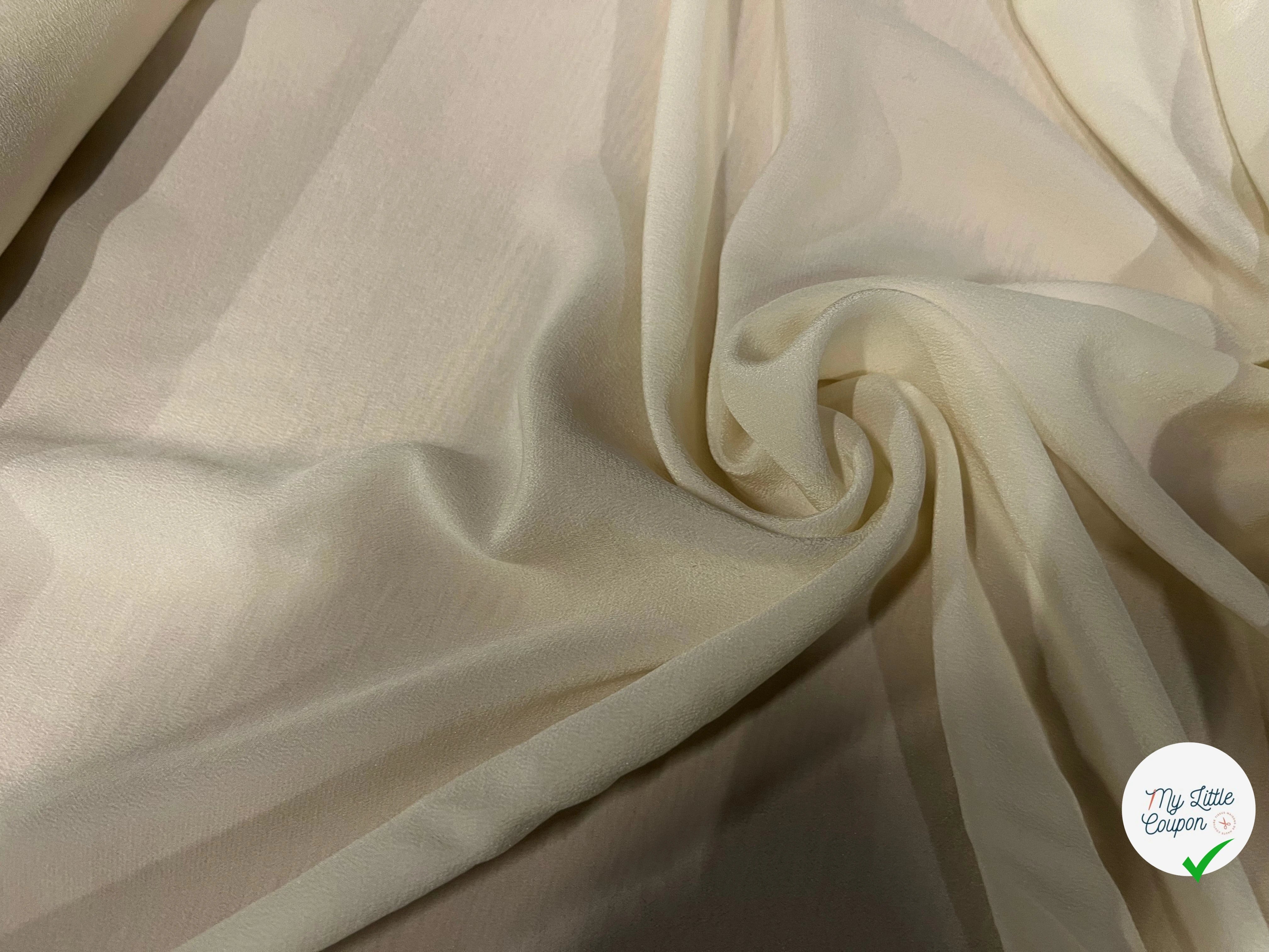 CRÈPE DE SOIE ÉCRU 100% SOIE 130CM - My Little Coupon