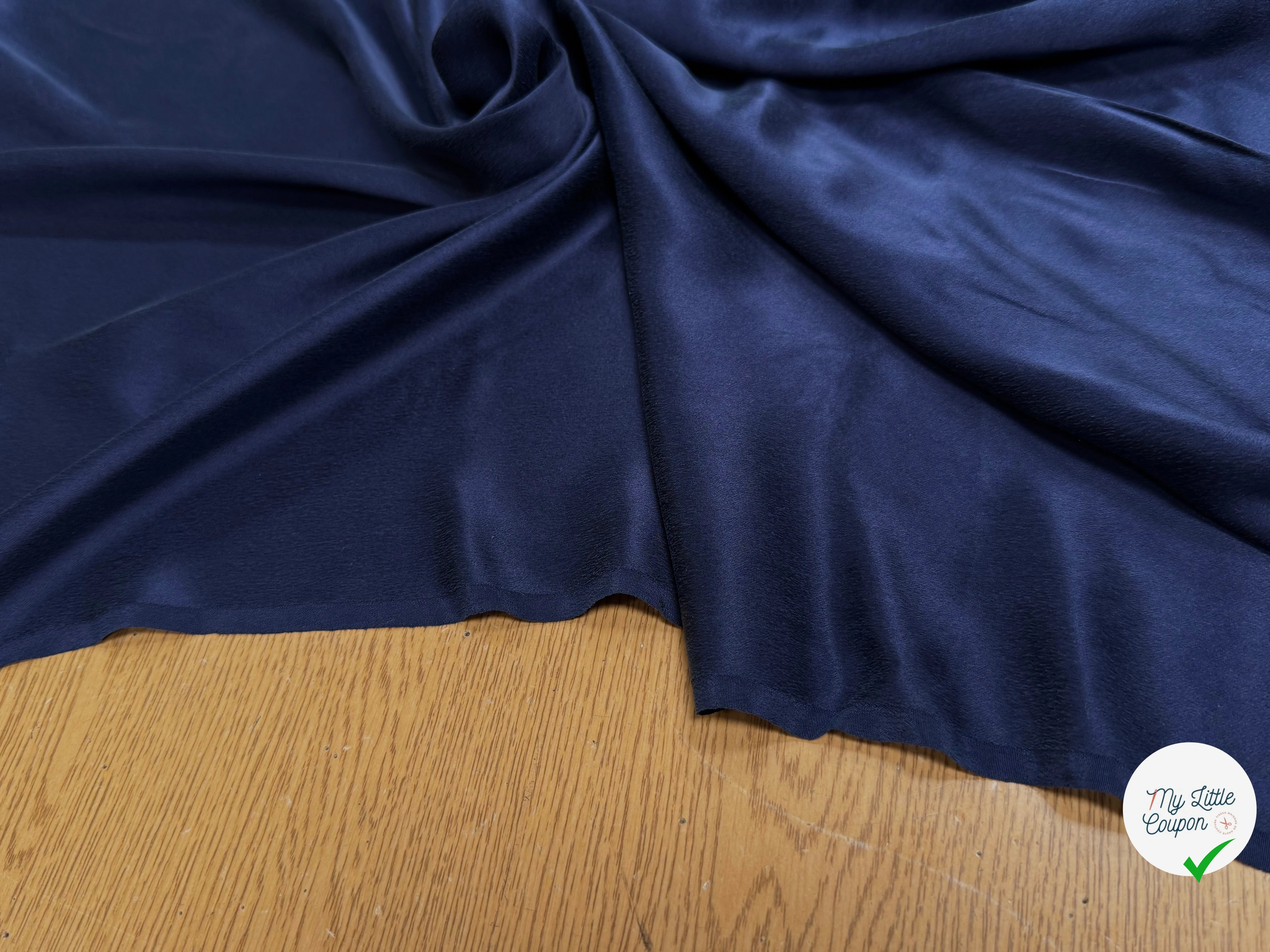 CREPE DE SOIE ENVERS SATIN VELOUTÉ BLEU - My Little Coupon