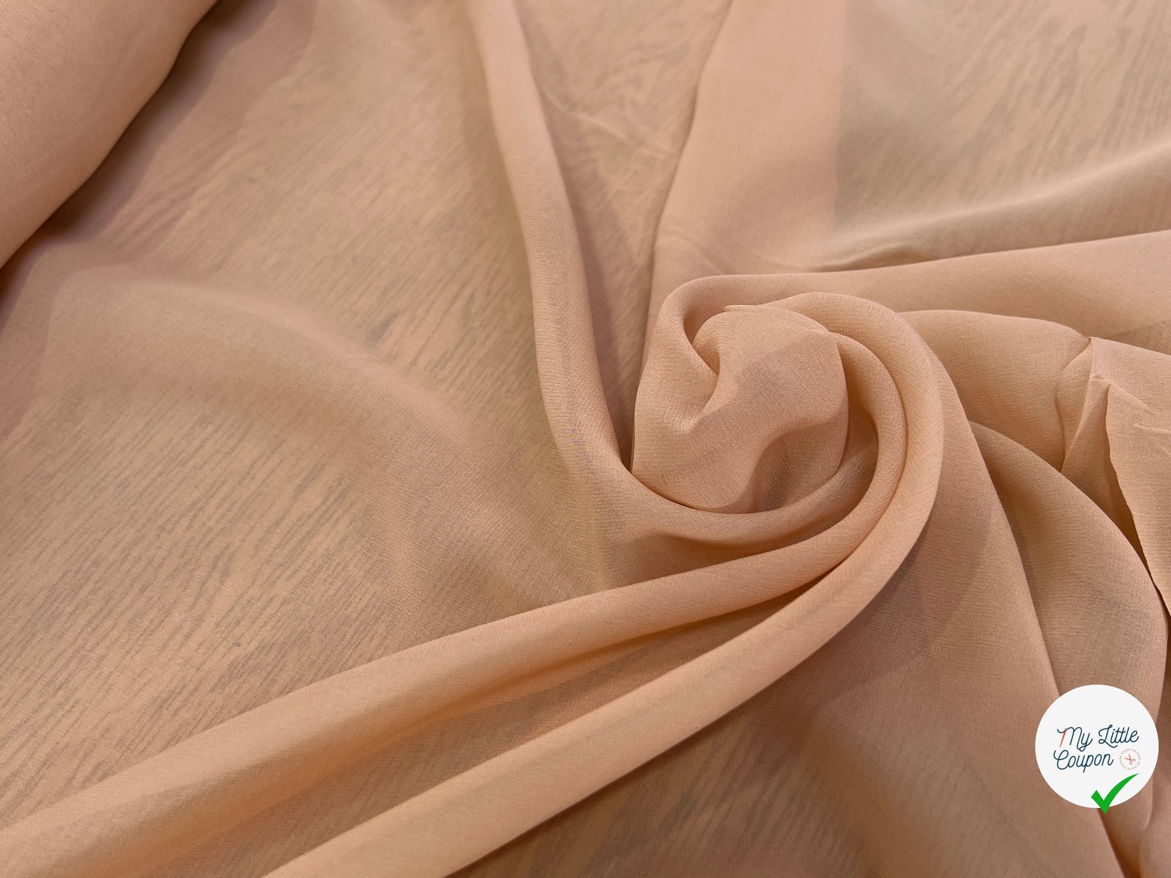 CREPE DE SOIE FLUIDE 140 DE LAIZE 100% SOIE CREME - My Little Coupon