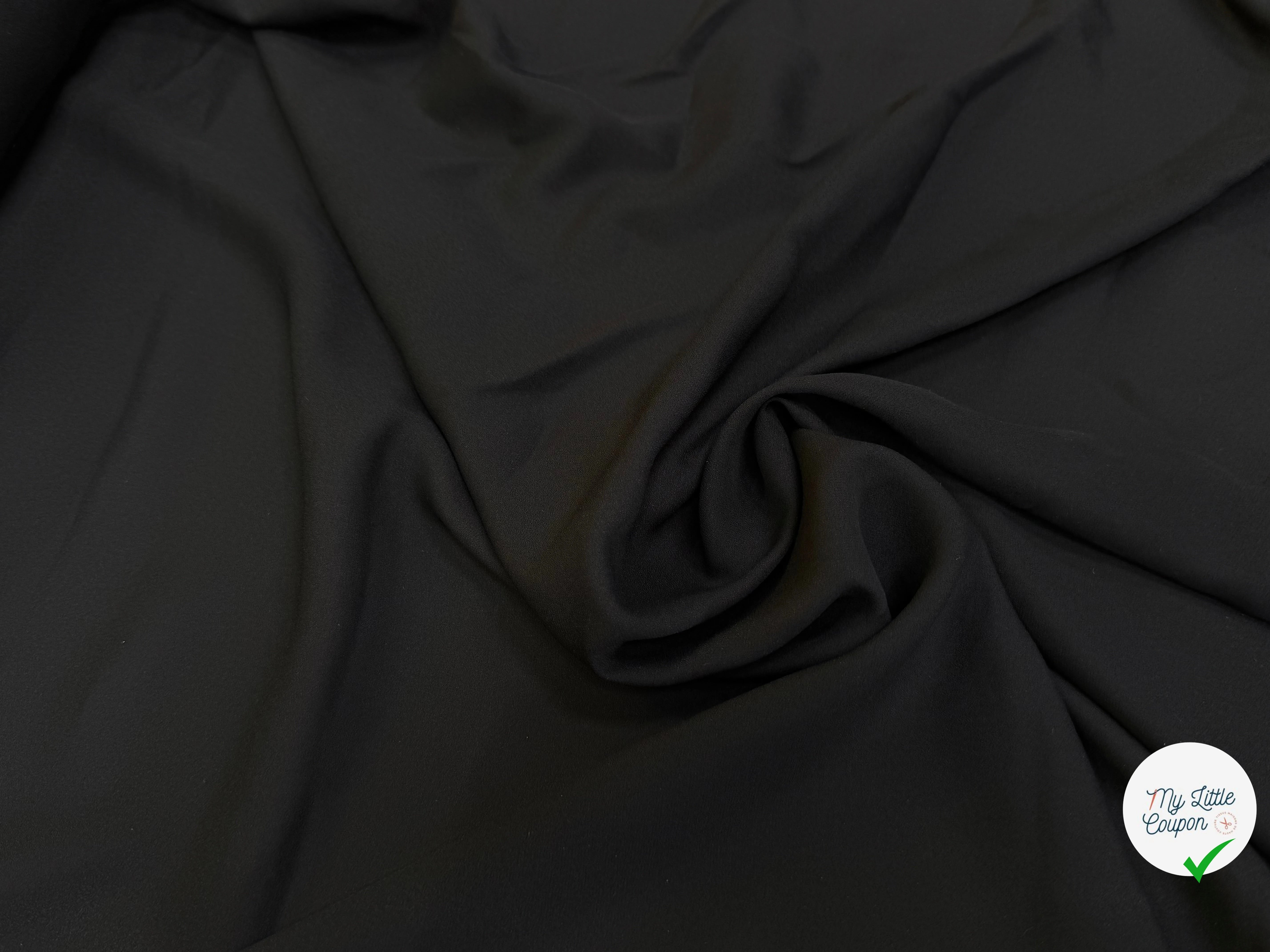 CREPE DE SOIE FLUIDE BLACK 100% SOIE - My Little Coupon