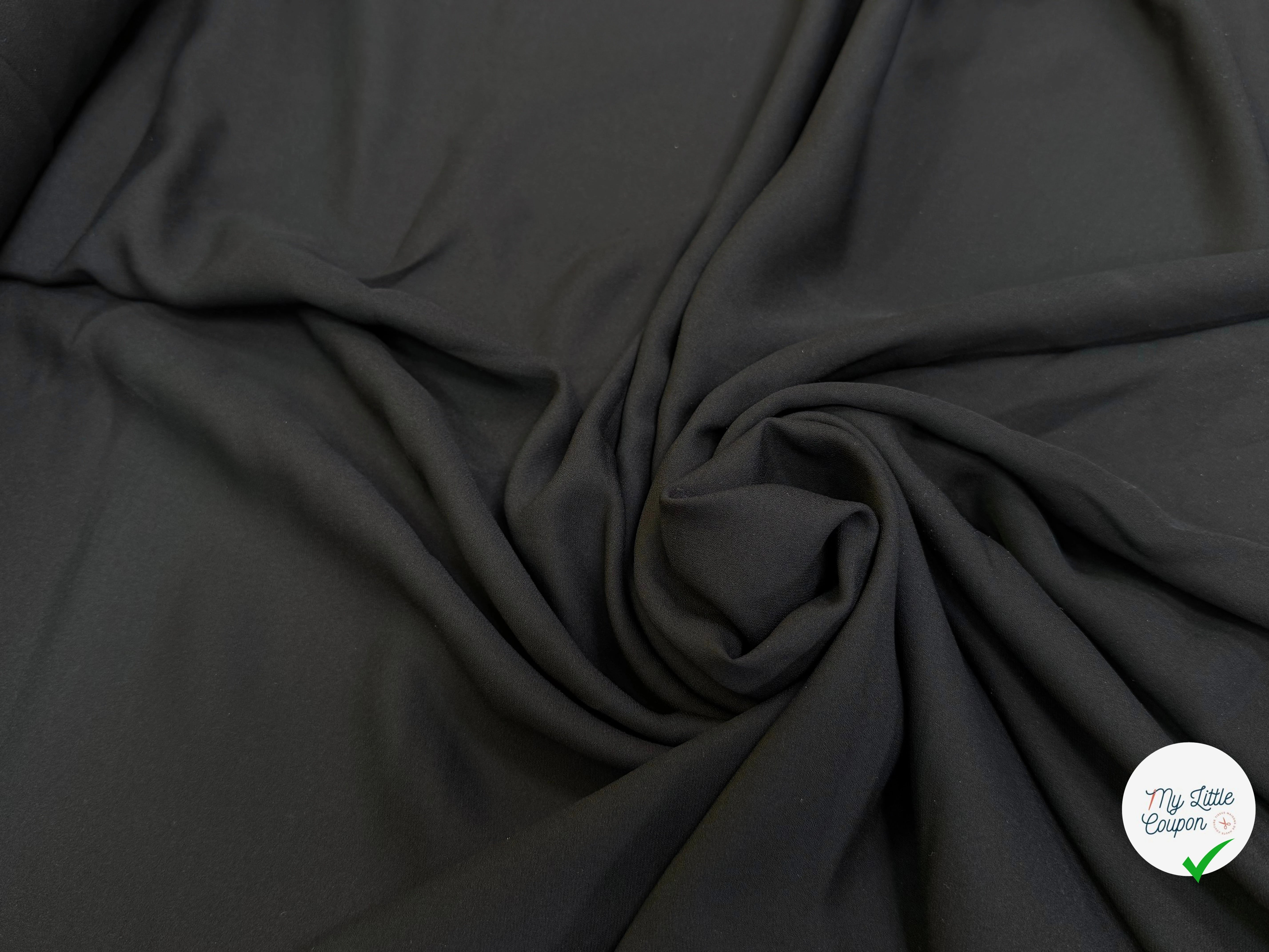 CREPE DE SOIE FLUIDE BLACK 100% SOIE - My Little Coupon