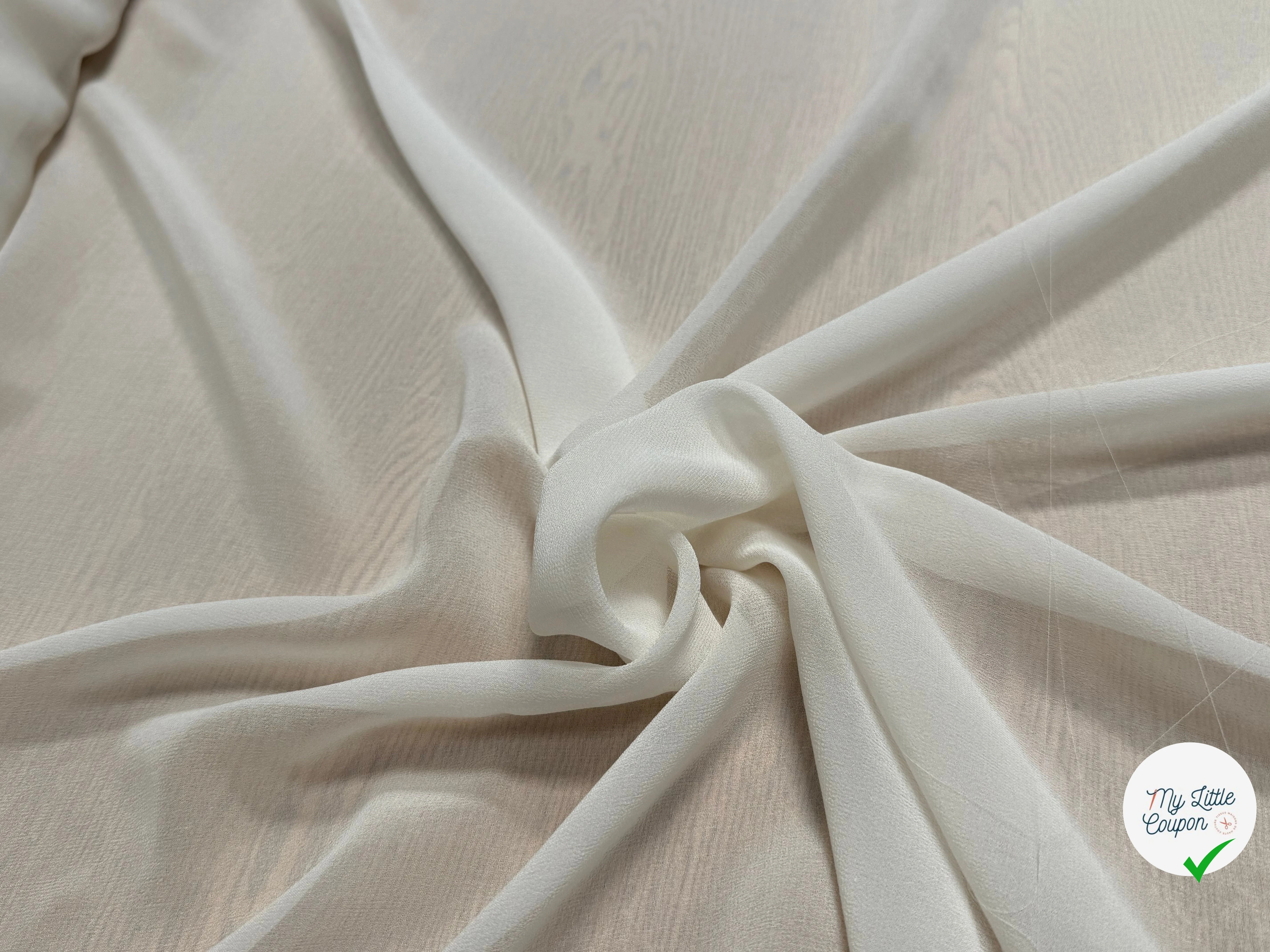 CREPE DE SOIE FLUIDE BLANC CASSÉ 115 DE LAIZE - My Little Coupon