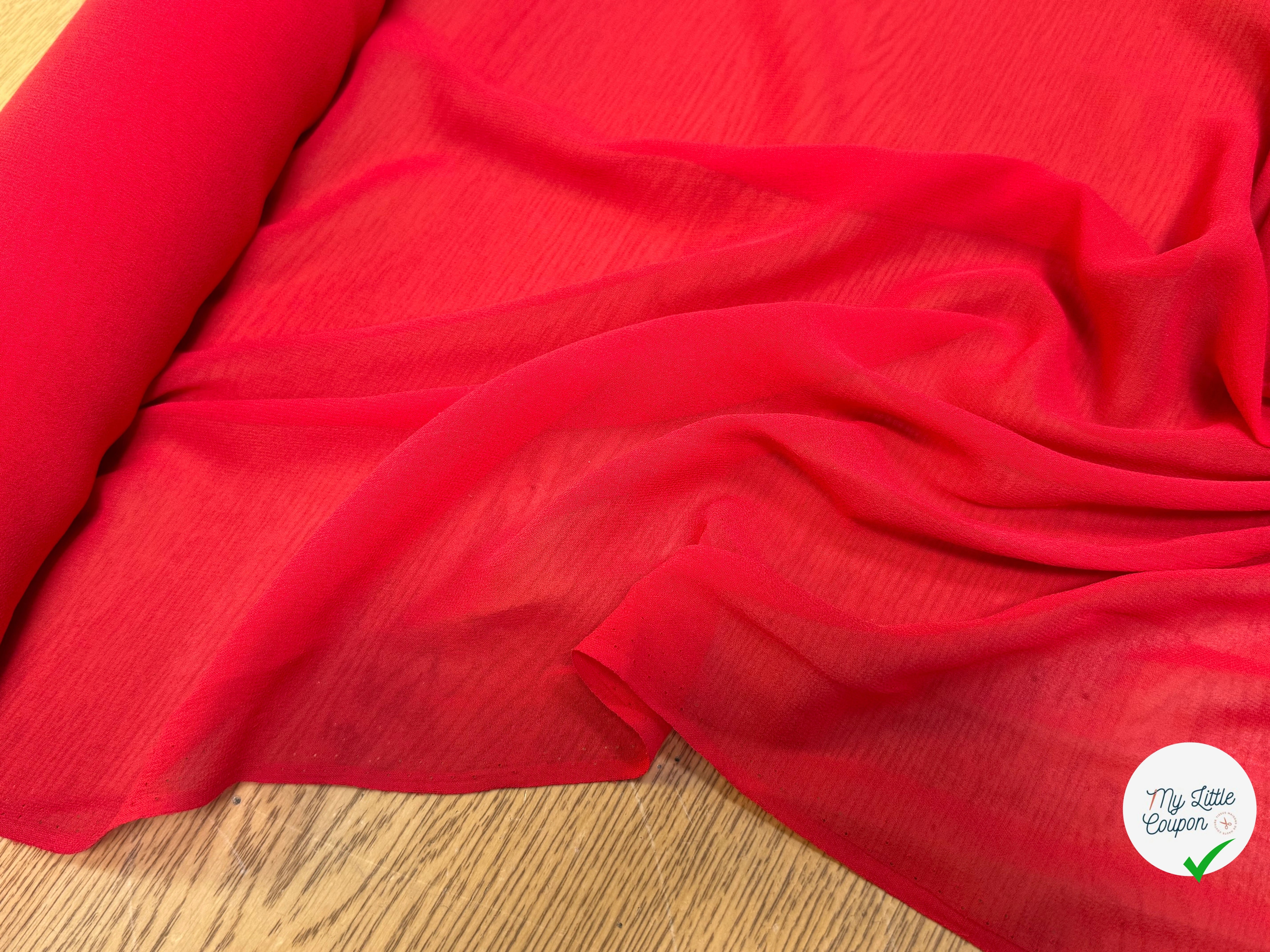 CREPE DE SOIE GEORGETTE ROUGE - My Little Coupon